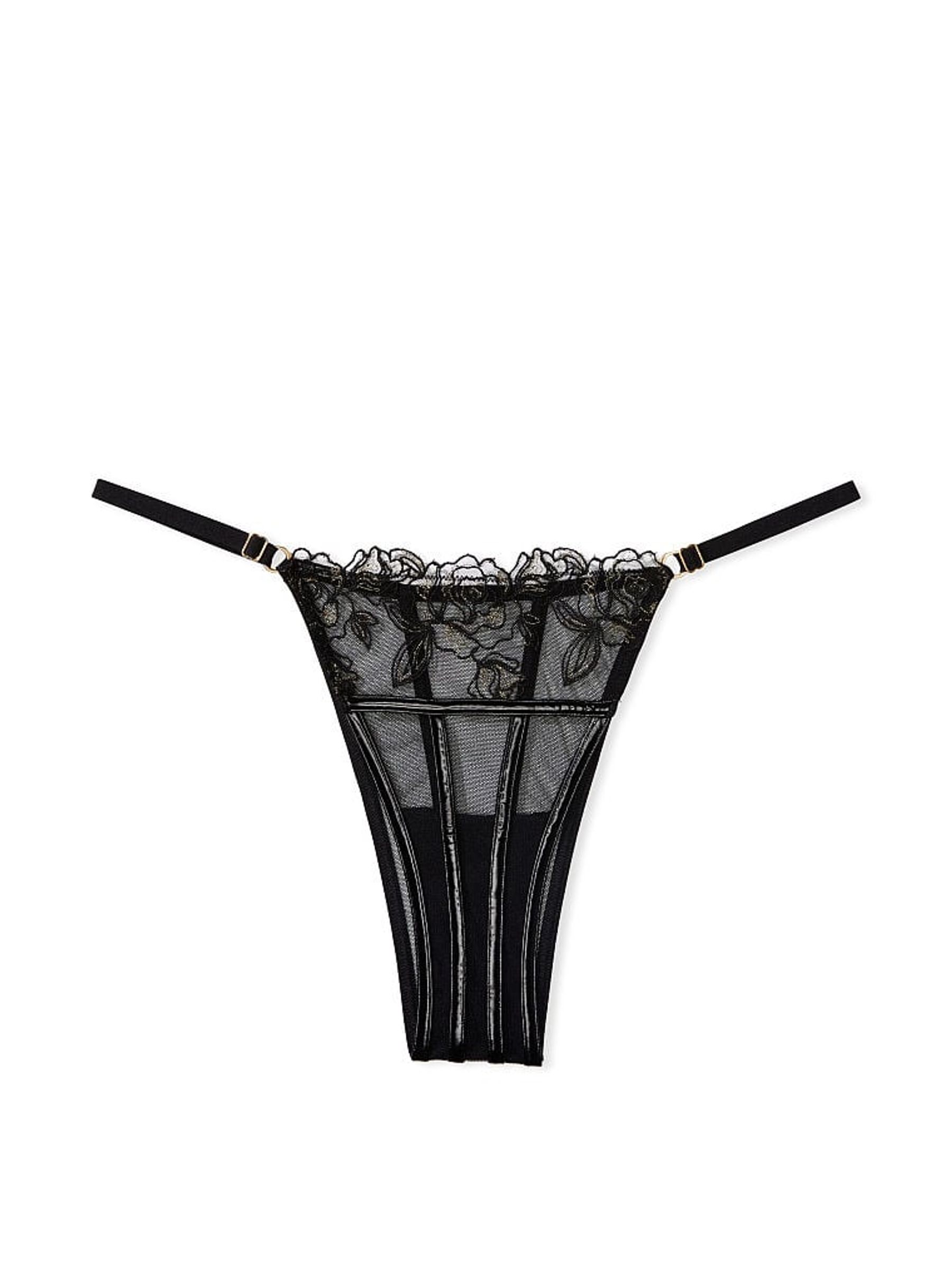 Black Patent Leather Brazilian Knickers - Image 1 of 1