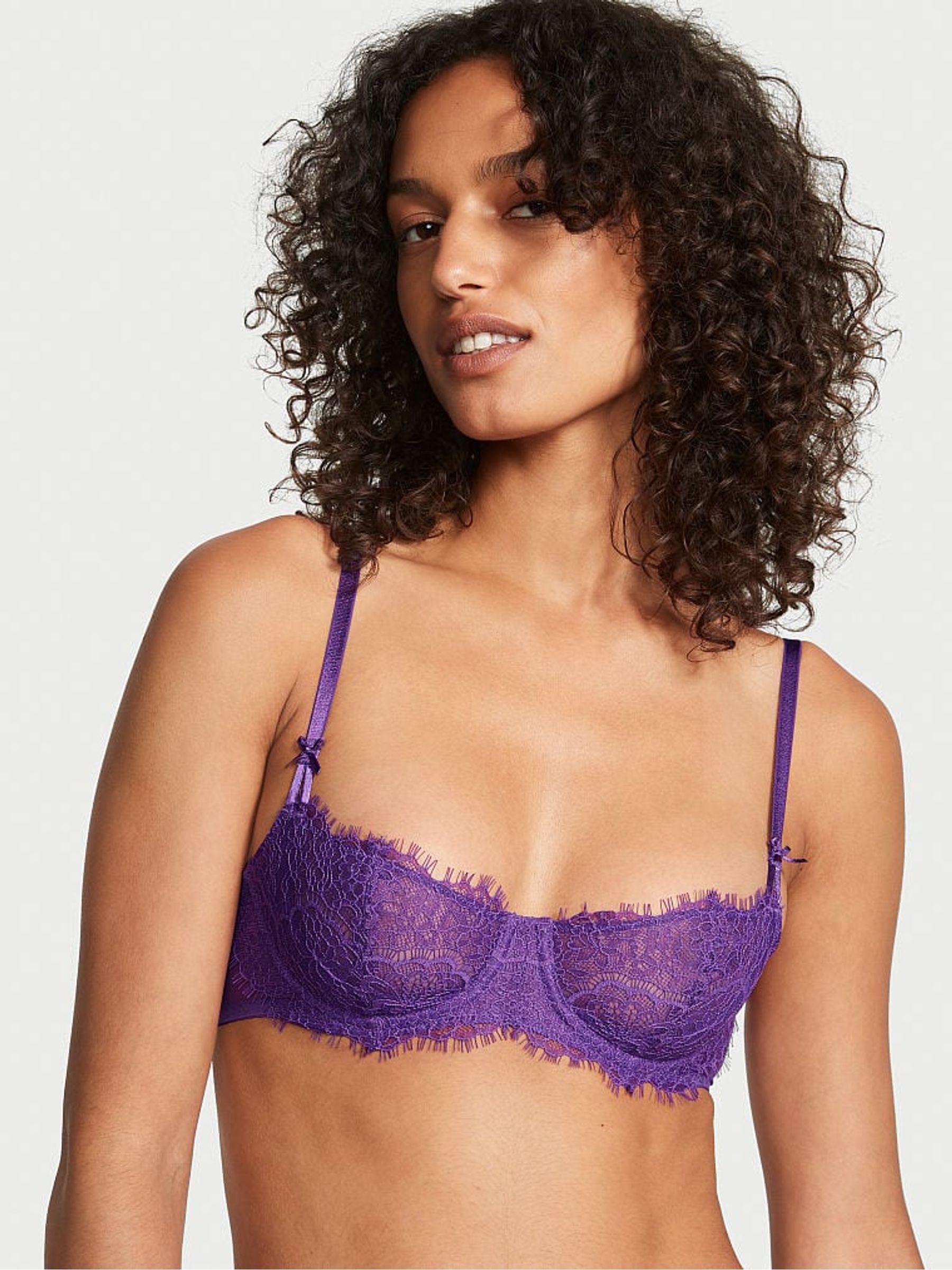 Violetta Purple Lace Unlined Balcony Bra - Image 1 of 3
