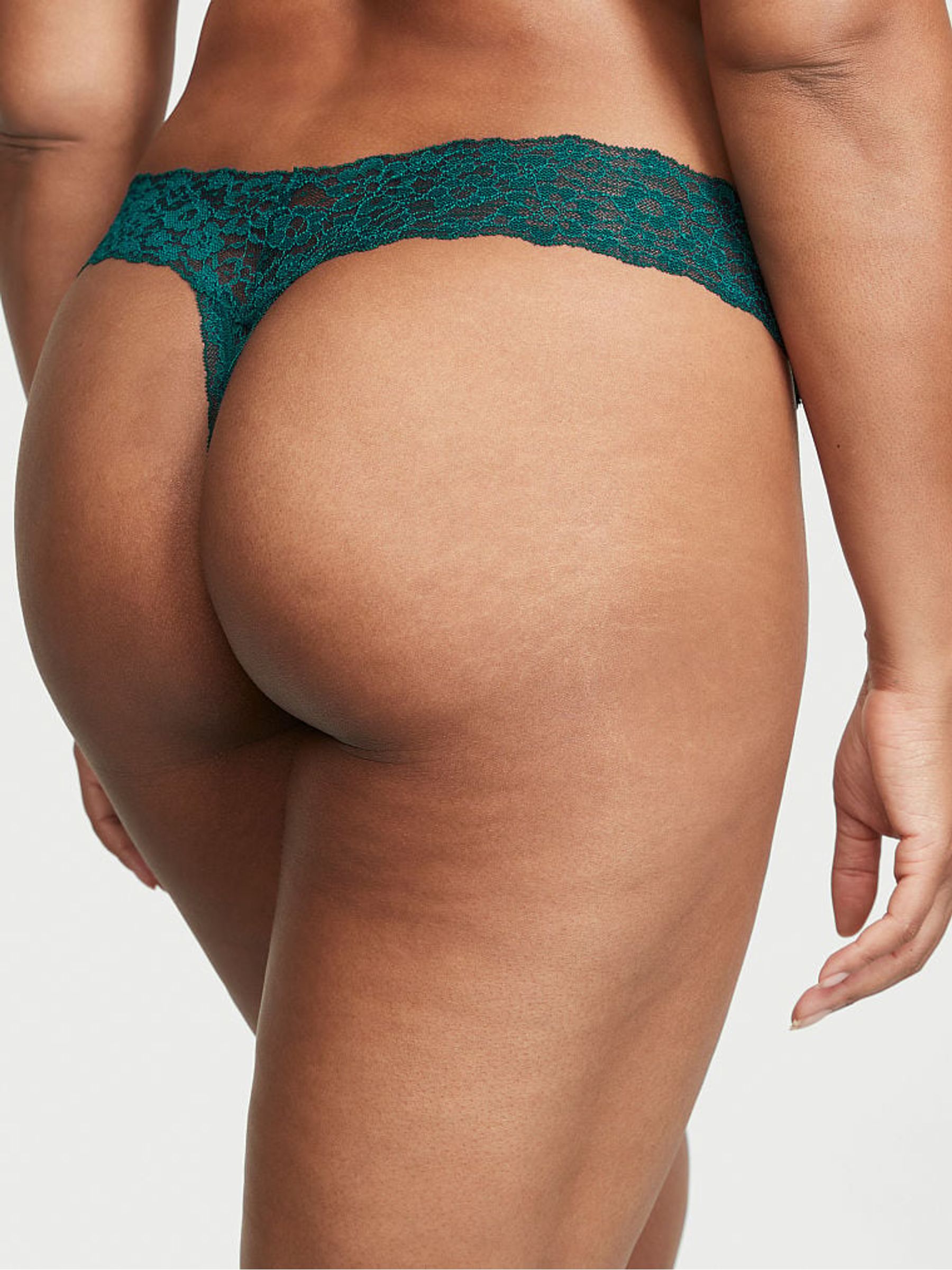 Black Ivy Green Double Side Lace Up Thong Lace Knickers - Image 2 of 3