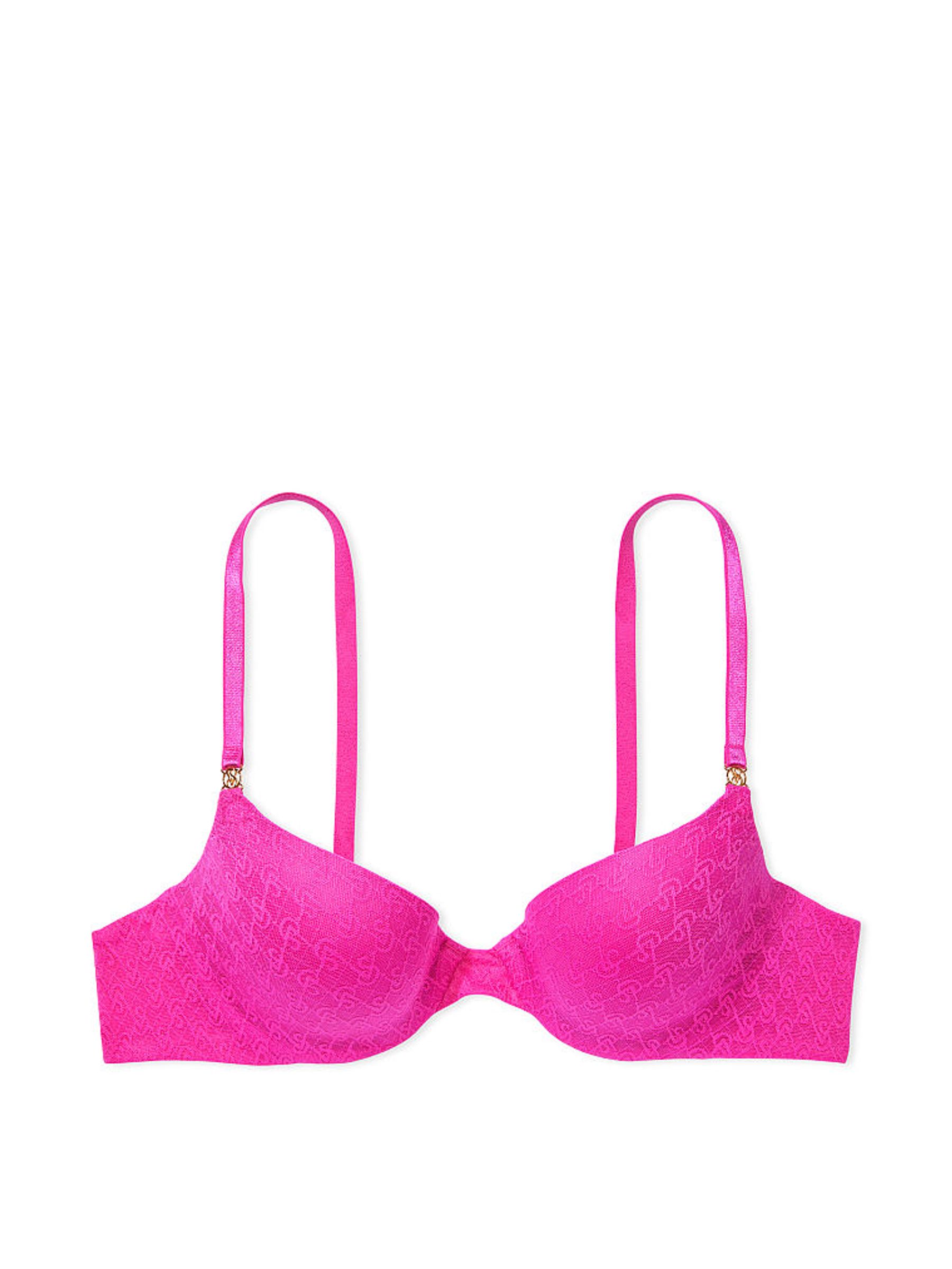 Fuchsia Frenzy Pink Lace Icon Push Up Demi Bra - Image 3 of 5