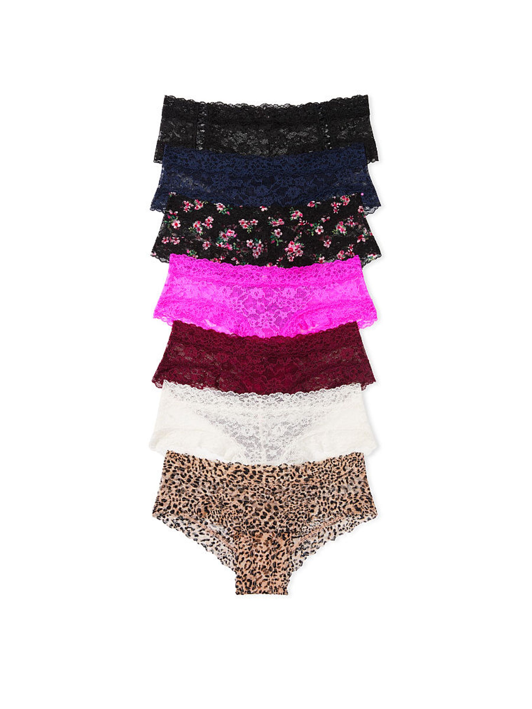 Black/Blue/Pink/Leopard/White Cheeky 7 Pack Knickers - Image 1 of 4