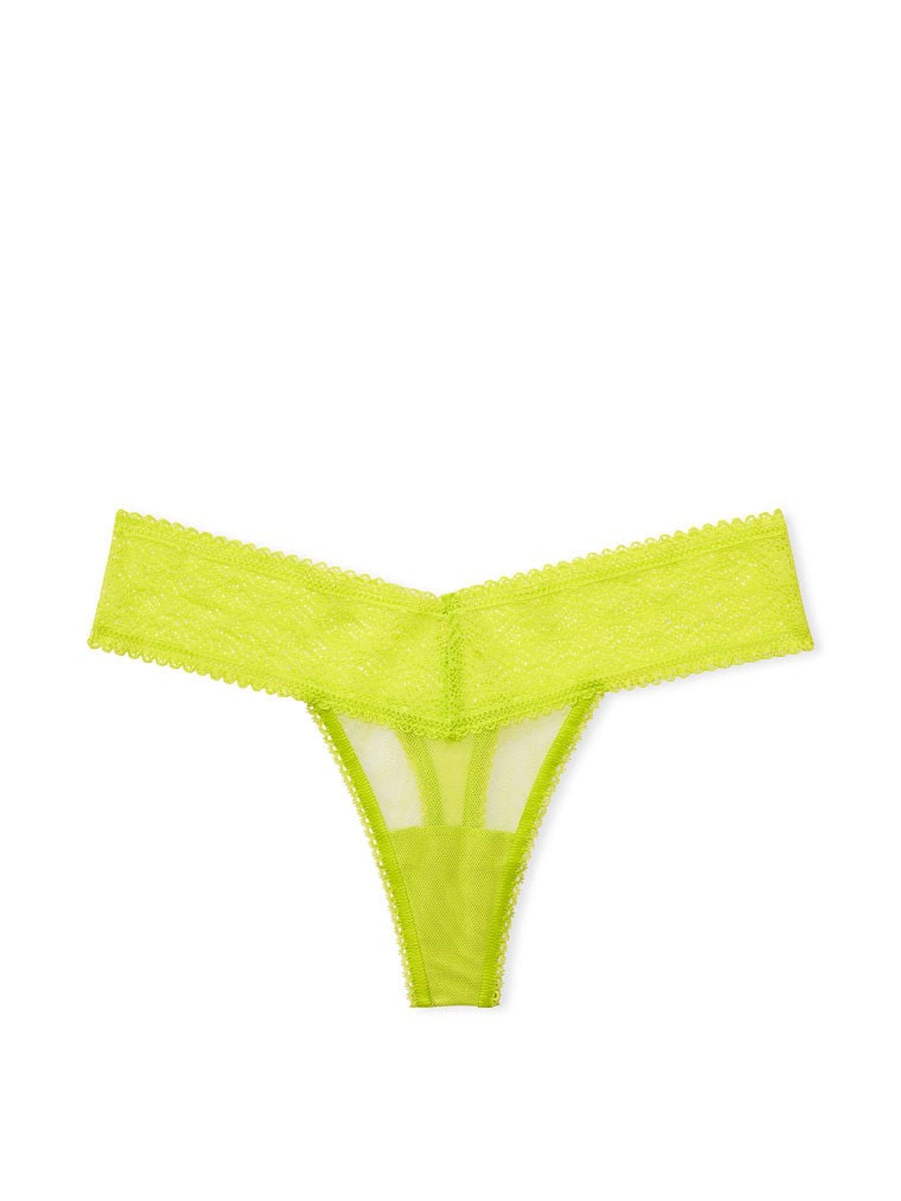 Limelight Green Arc Lace Thong Knickers - Image 3 of 3