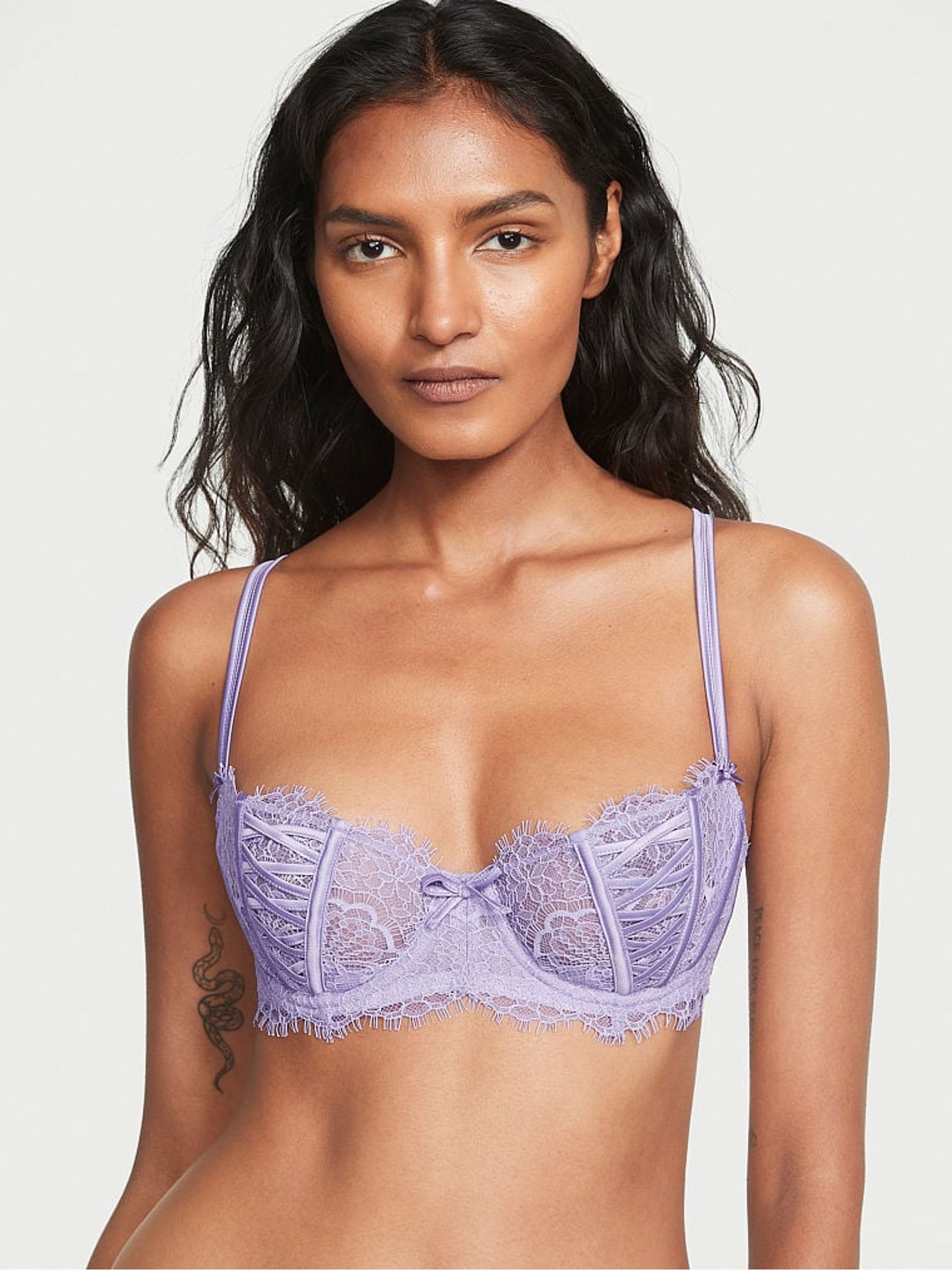 Star Lilac Purple Lace Unlined Balcony Bra - Image 1 of 4