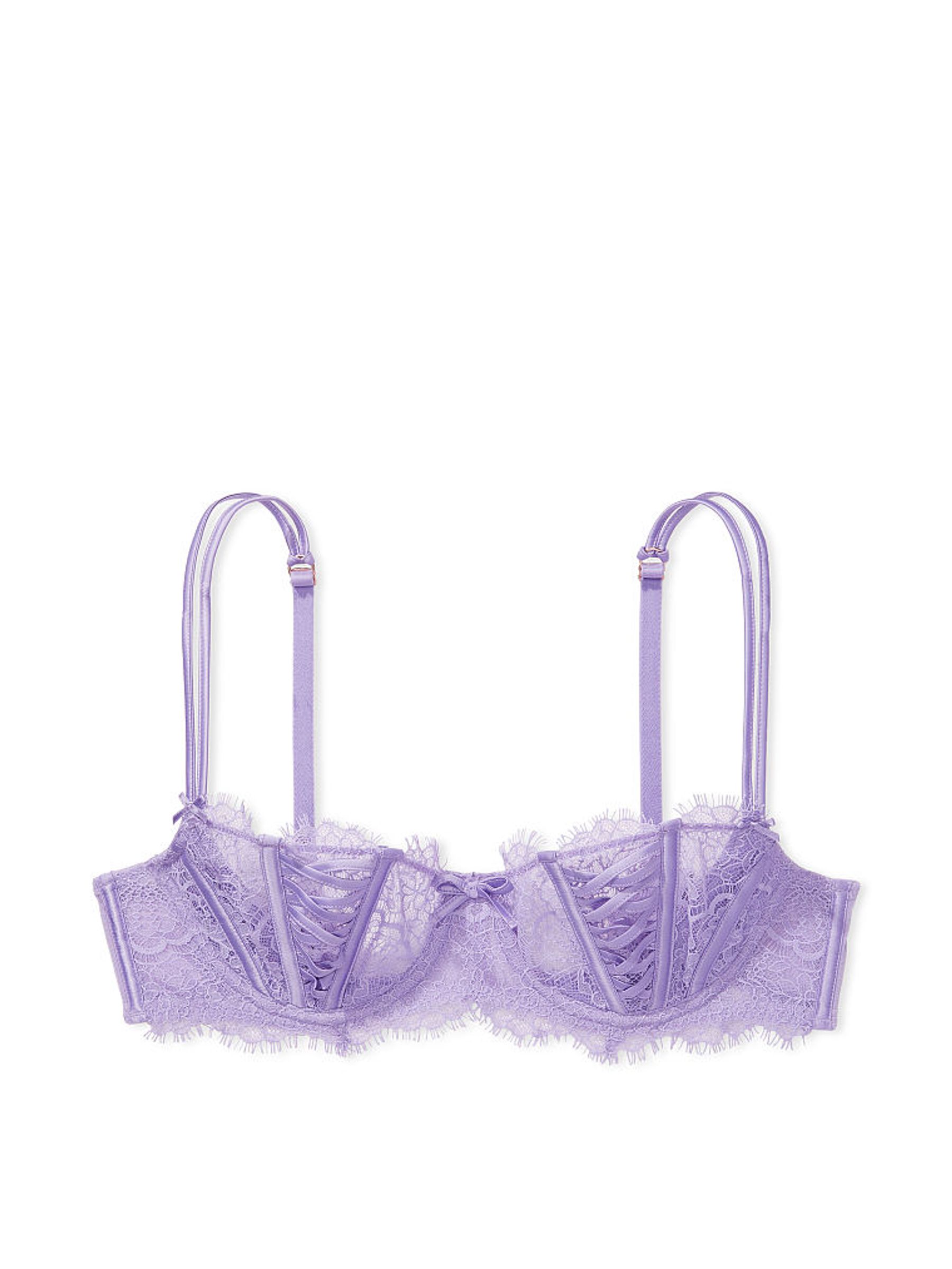 Star Lilac Purple Lace Unlined Balcony Bra - Image 3 of 4