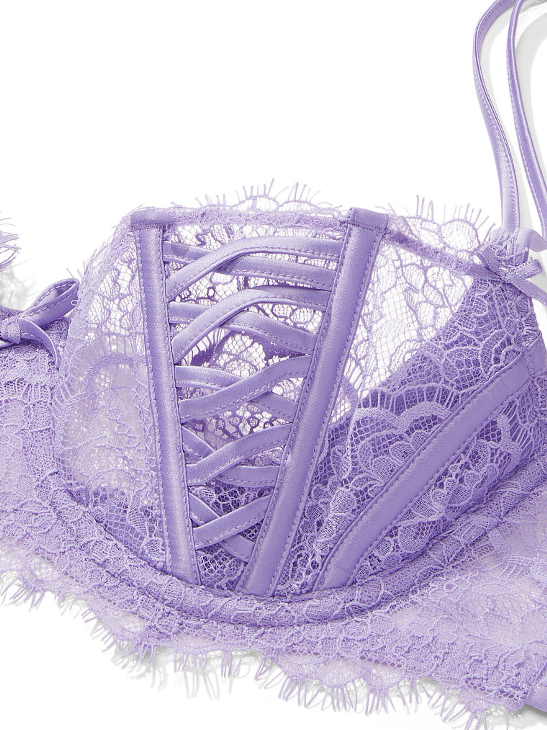Star Lilac Purple Lace Unlined Balcony Bra - Image 4 of 4