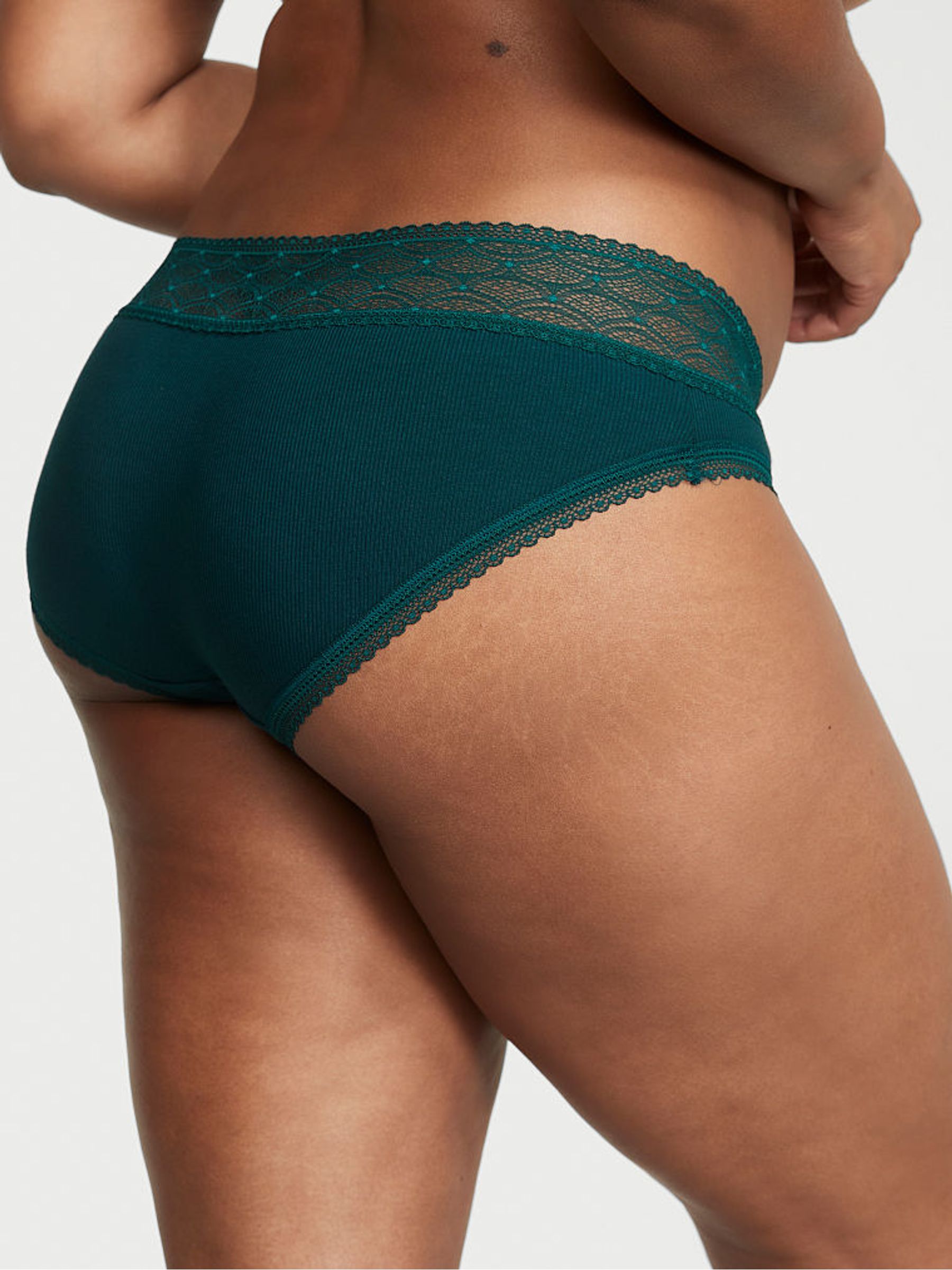 Black Ivy Green Geo Hipster Lace Waist Knickers - Image 2 of 3