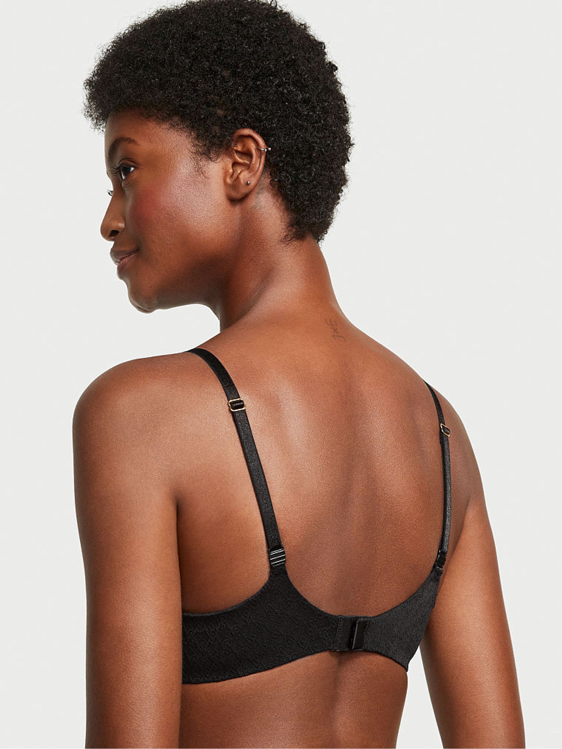 Black Lace Icon Push Up Demi Bra - Image 2 of 5
