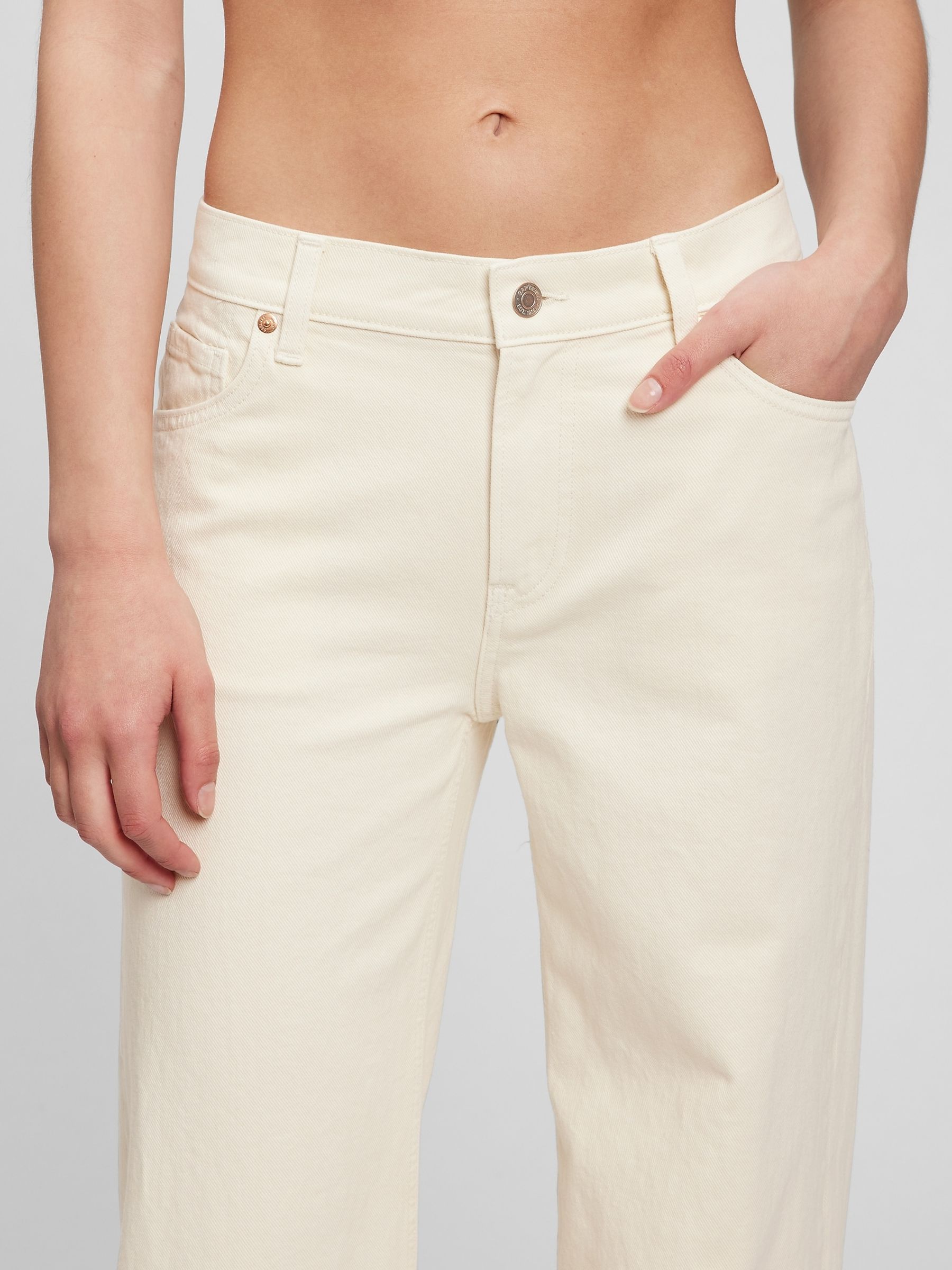 Cream Low Rise Jeans | Gap