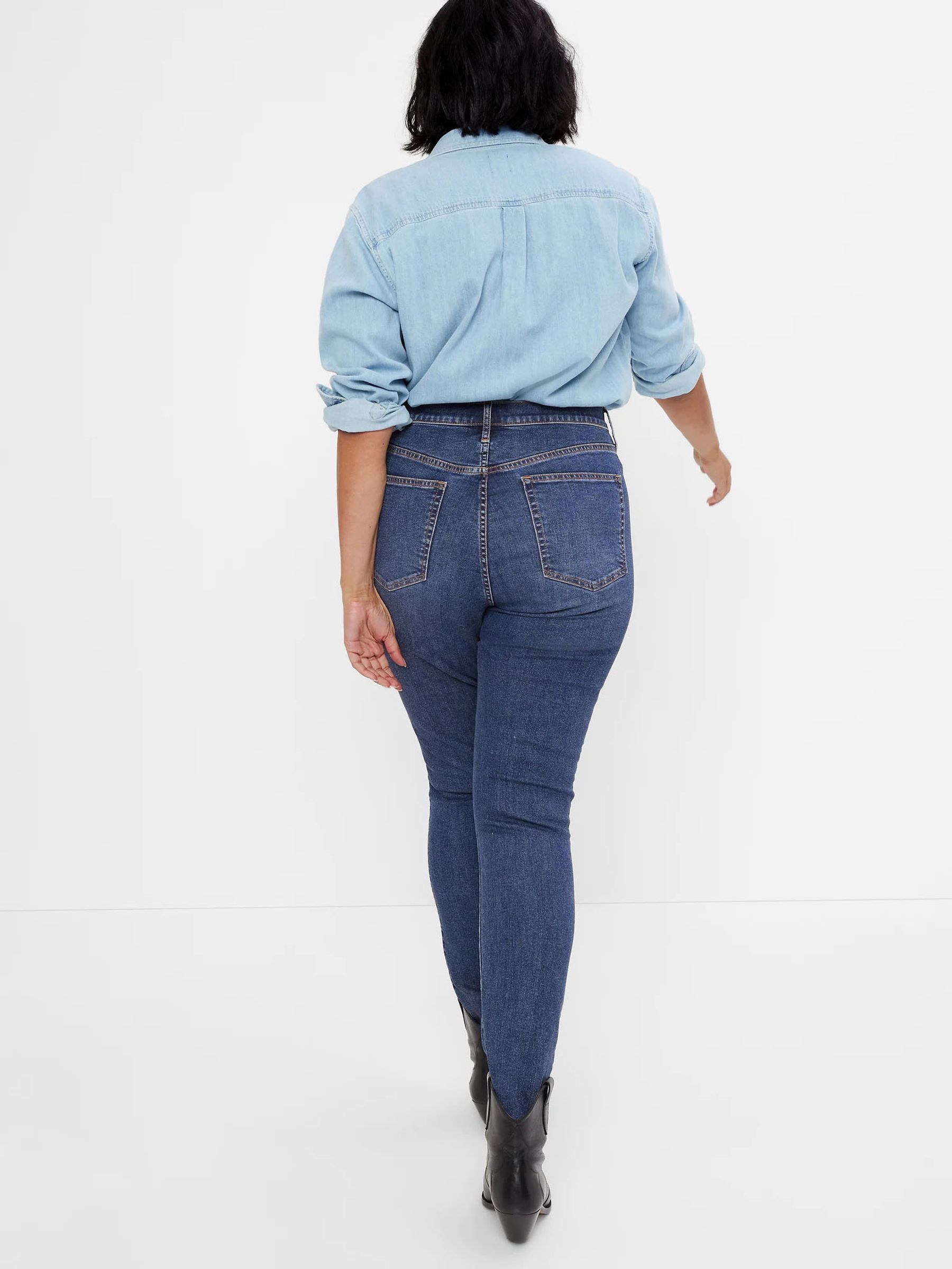 Mid Wash Blue High Waisted True Skinny Fit Jeans - Image 2 of 9