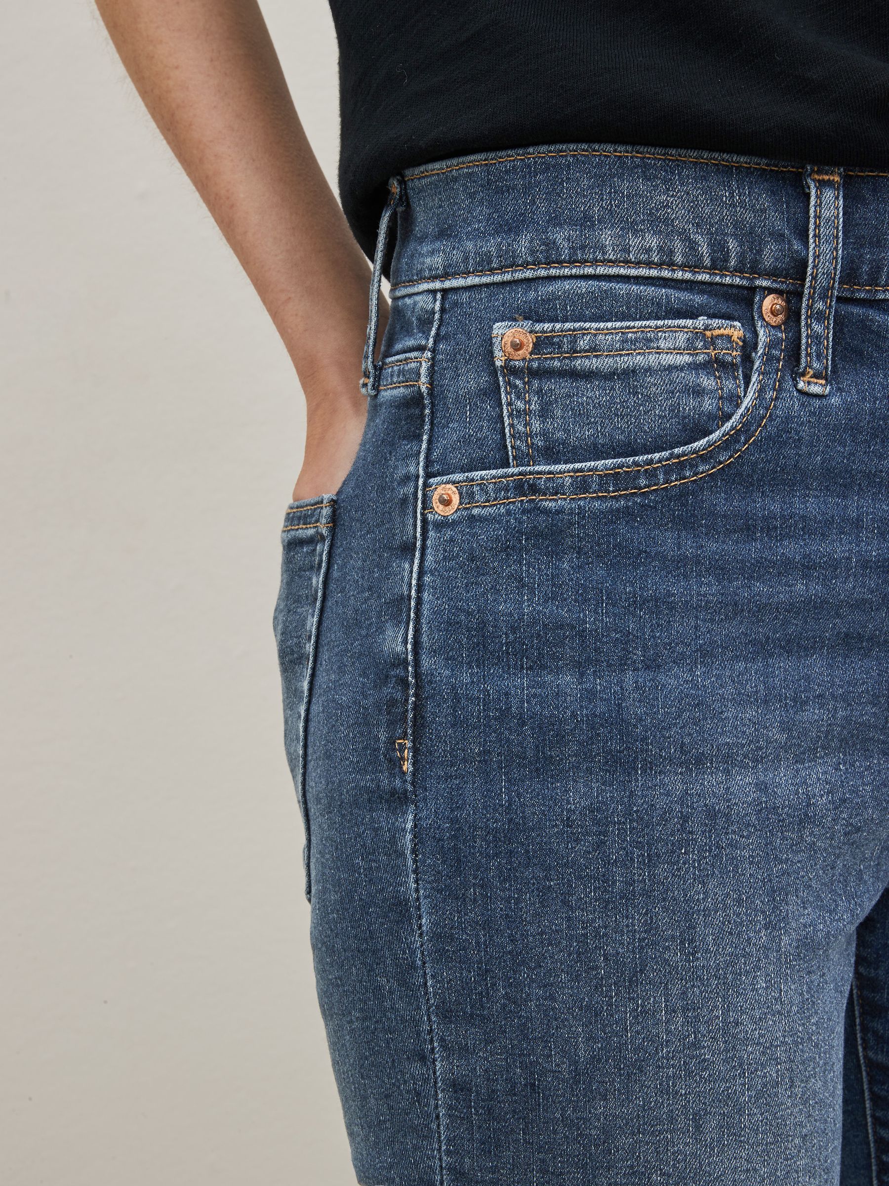 Mid Wash Blue High Waisted True Skinny Fit Jeans - Image 8 of 9