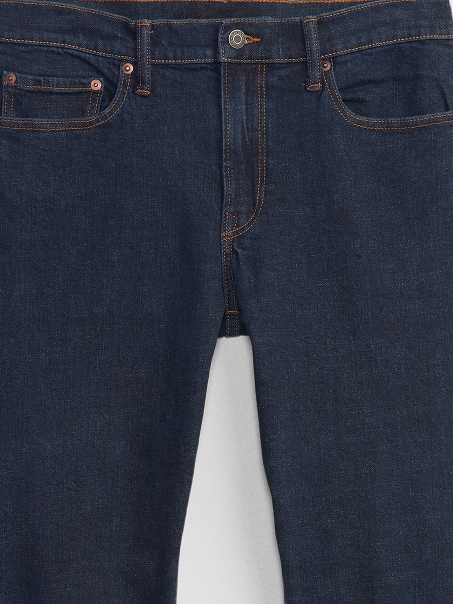 Dark Indigo Blue Slim Fit Comfort Stretch Tapered Jeans - Image 9 of 9