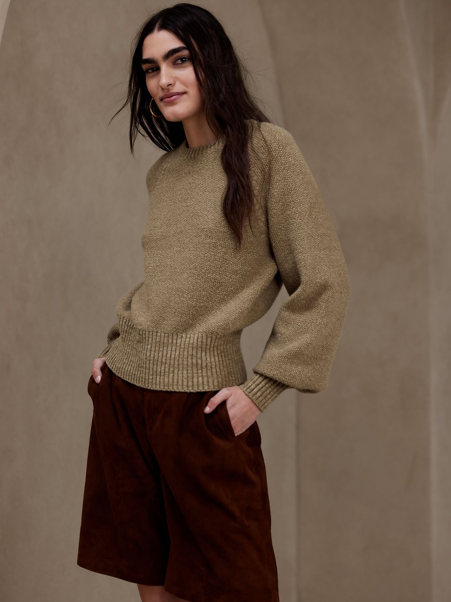 Banana Republic Brown Wadi Marled Jumper - Image 1 of 4