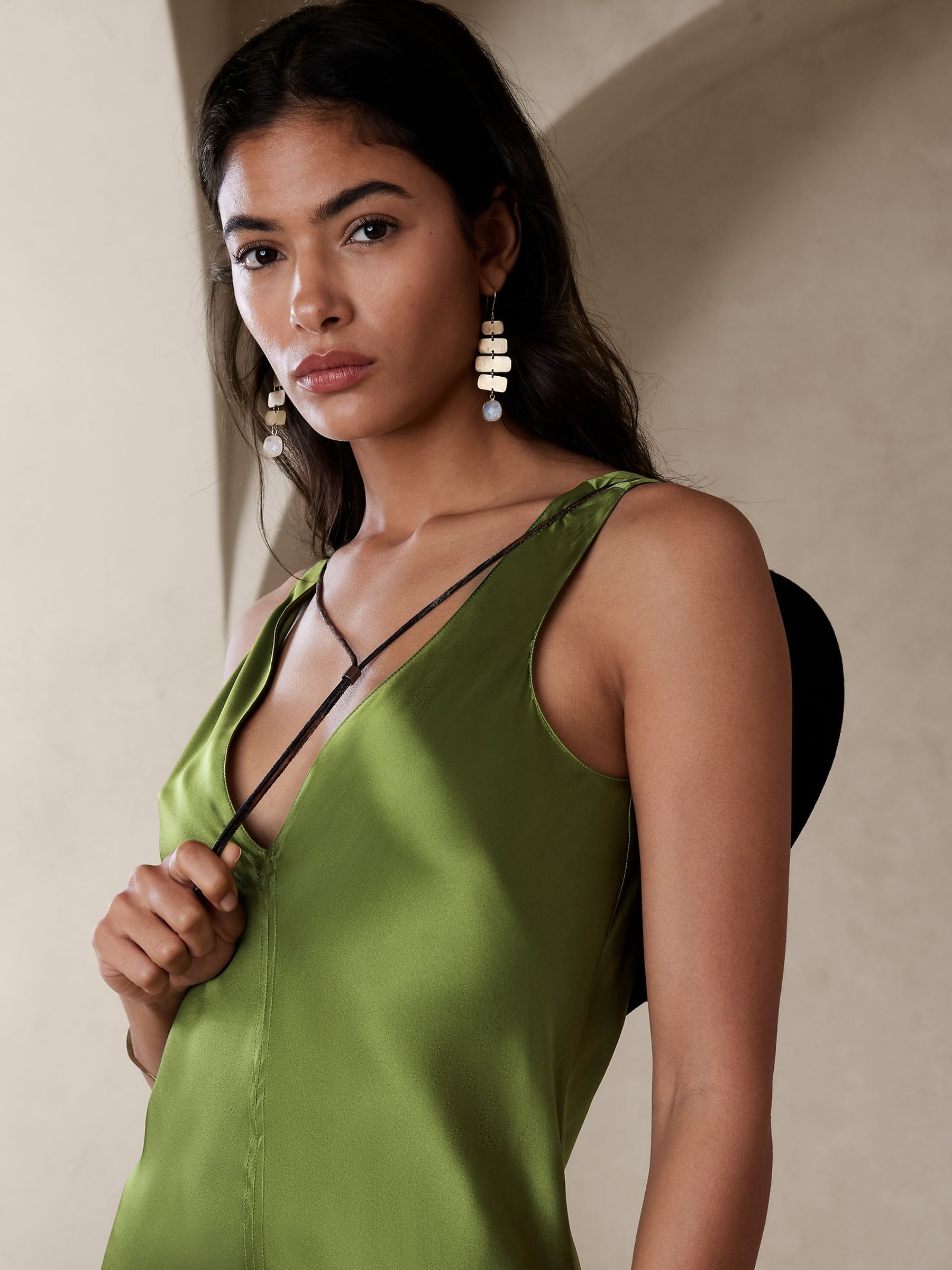 Banana Republic Green Eterno Silk Maxi Dress - Image 3 of 3
