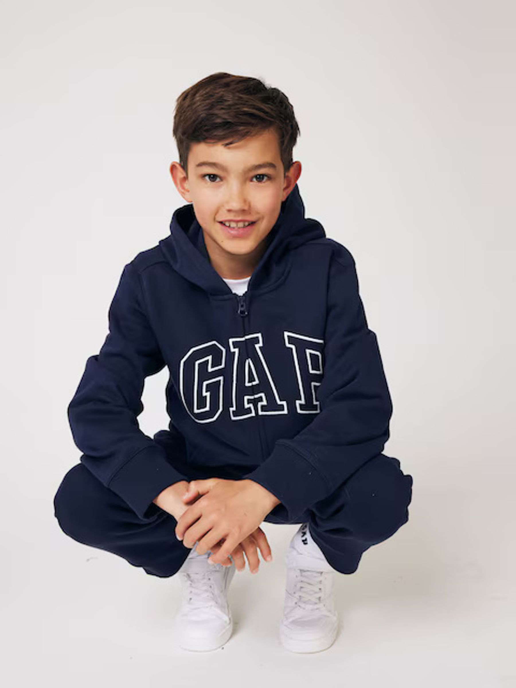 Navy Blue Logo Zip Up Hoodie (4-13yrs) - Image 3 of 3