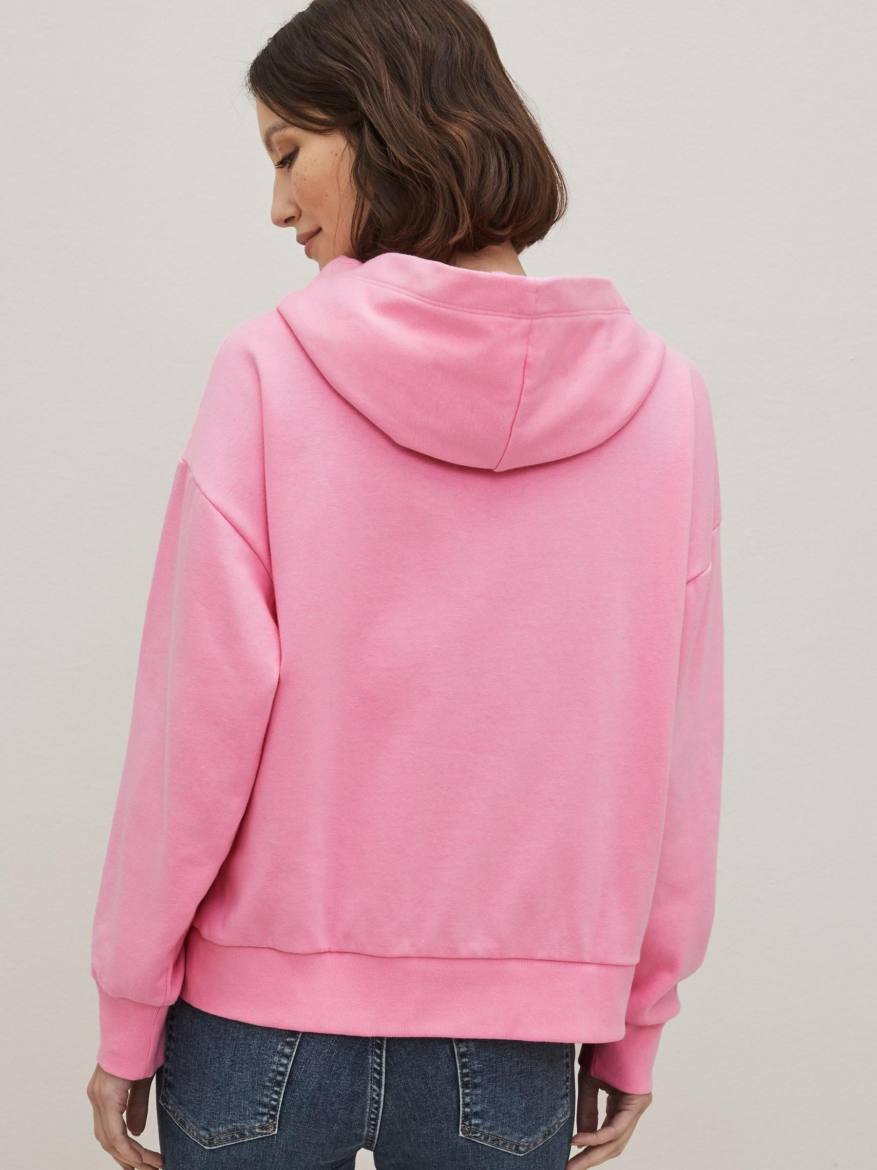 Pink Monochrome Logo Hi-Low Hem Hoodie - Image 2 of 4