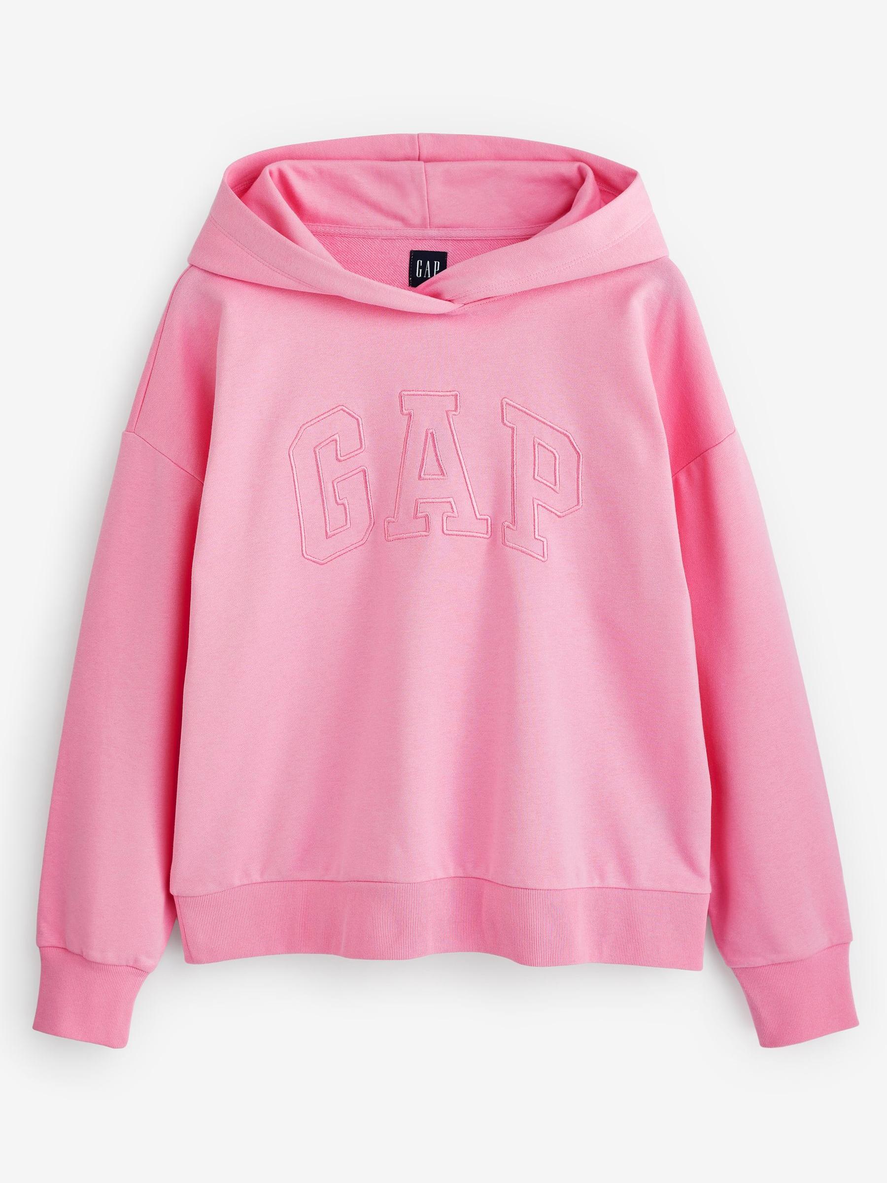 Pink Monochrome Logo Hi-Low Hem Hoodie - Image 4 of 4