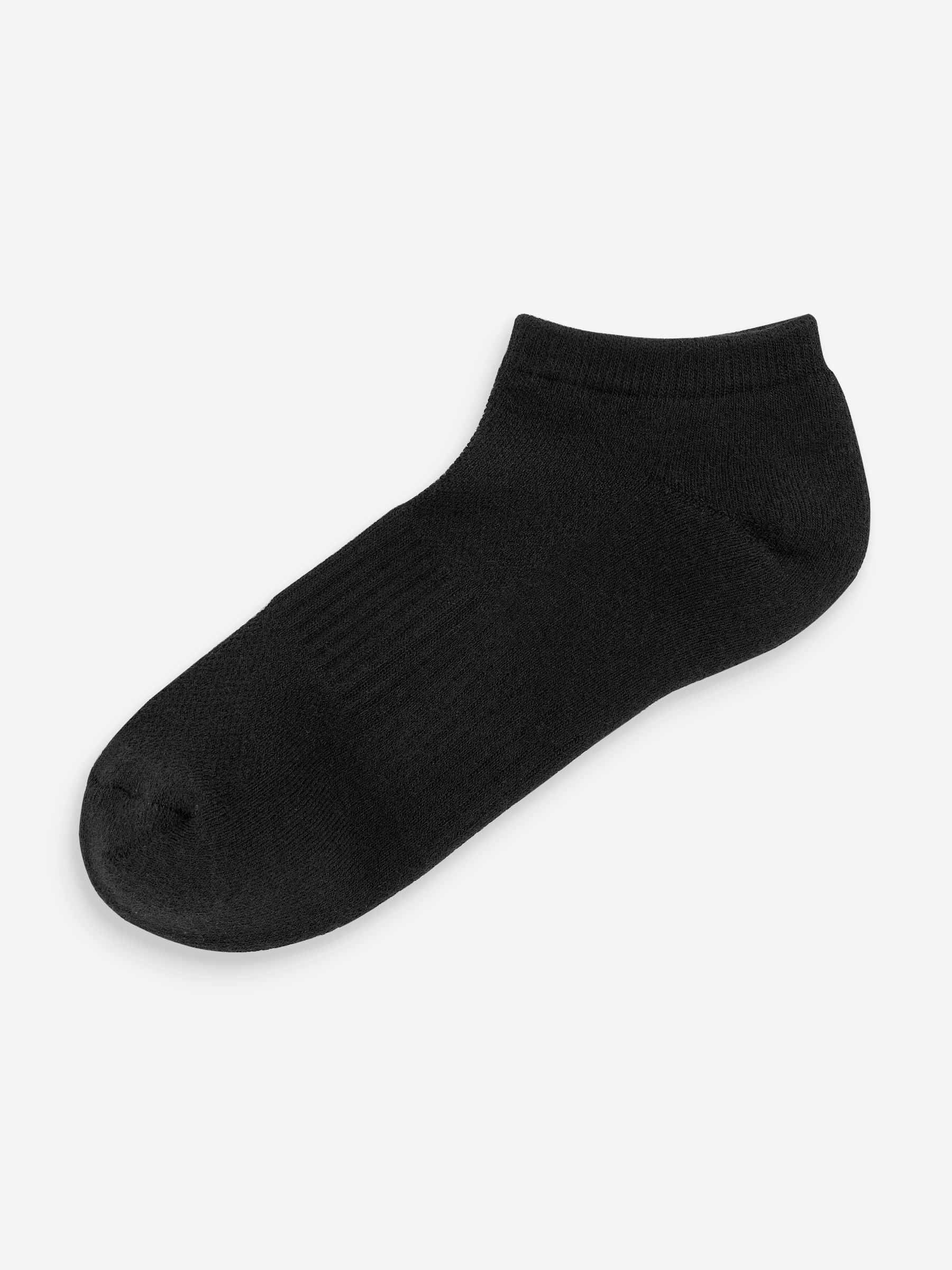 Black Adults 3 Pack Athletic Ribbed Ankle Socks - Image 2 of 3