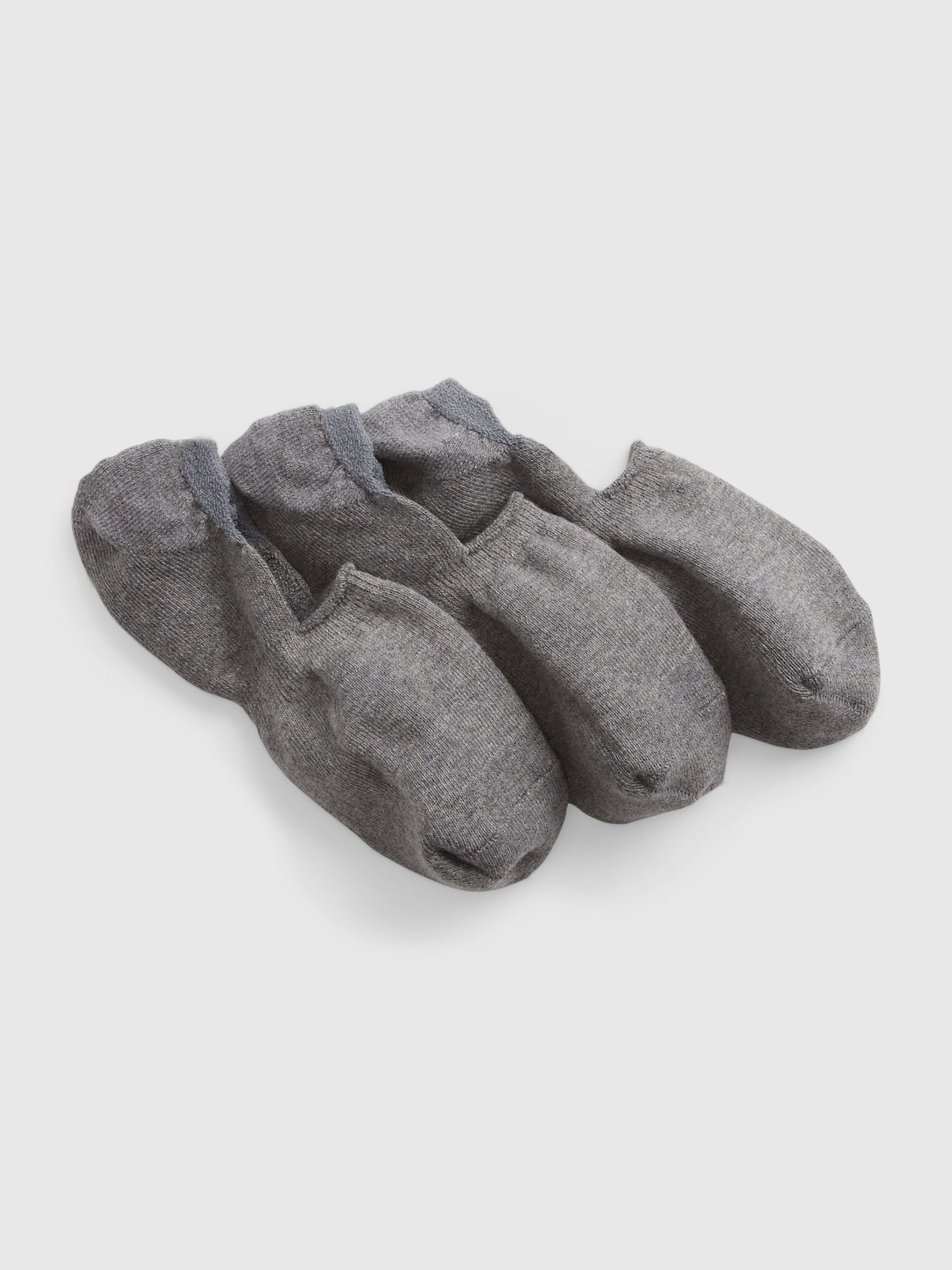 Grey No-Show Socks 3-Pack - Image 1 of 1