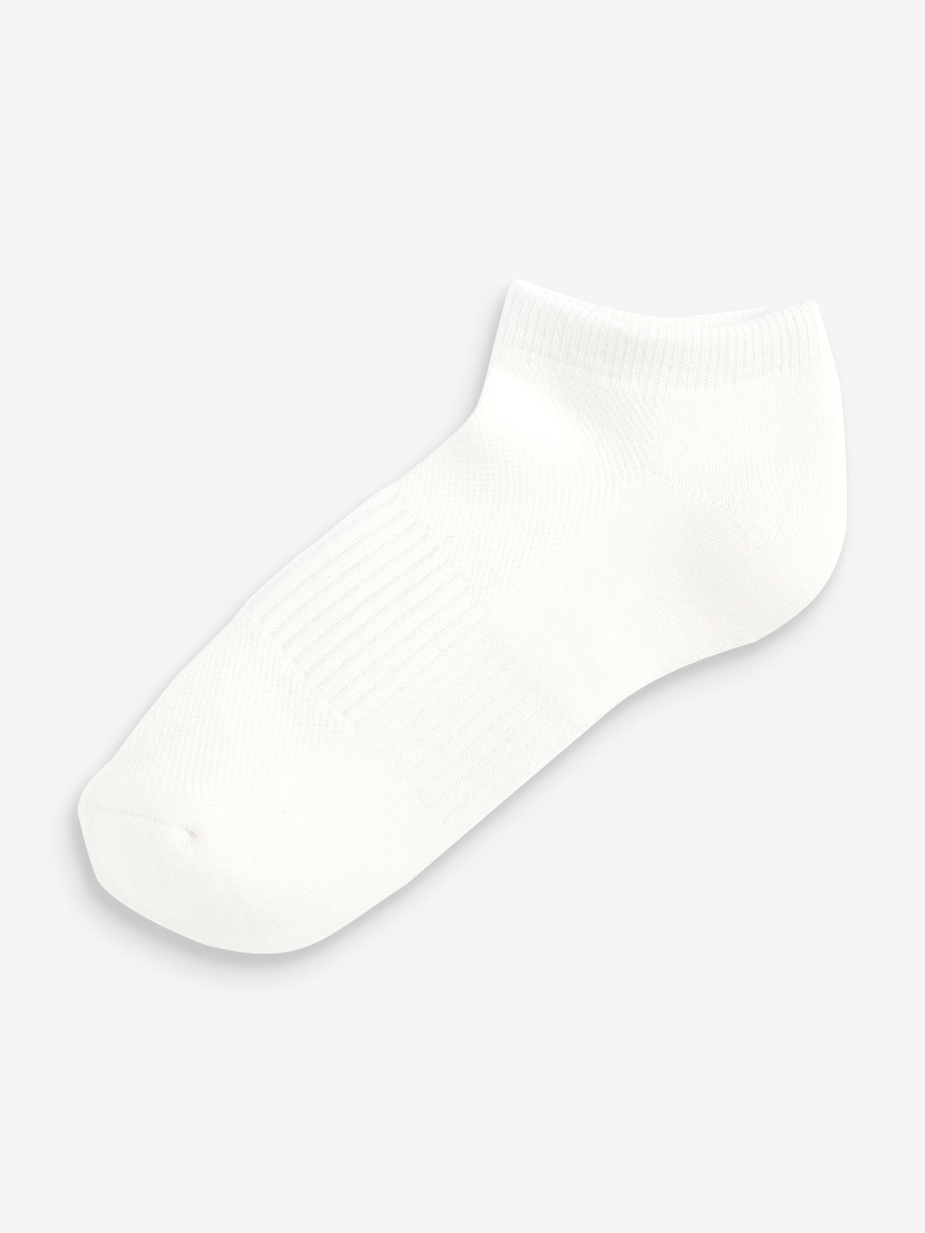 White Adults 3 Pack Athletic Ribbed Ankle Socks - Image 2 of 2