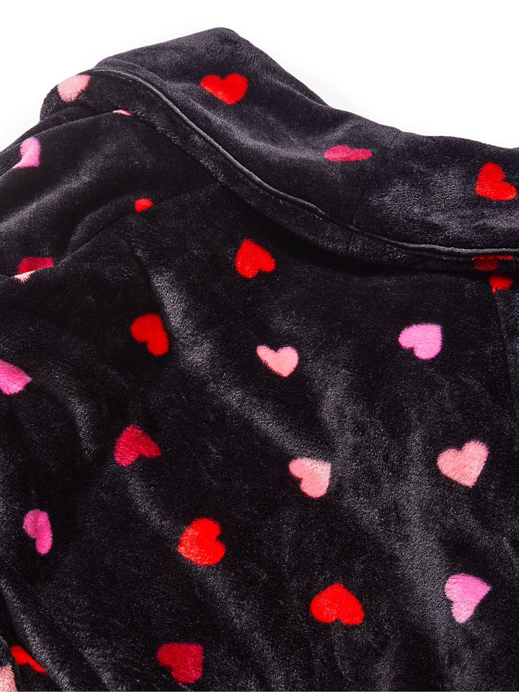 Black Heart Print Cosy Short Dressing Gown - Image 4 of 4