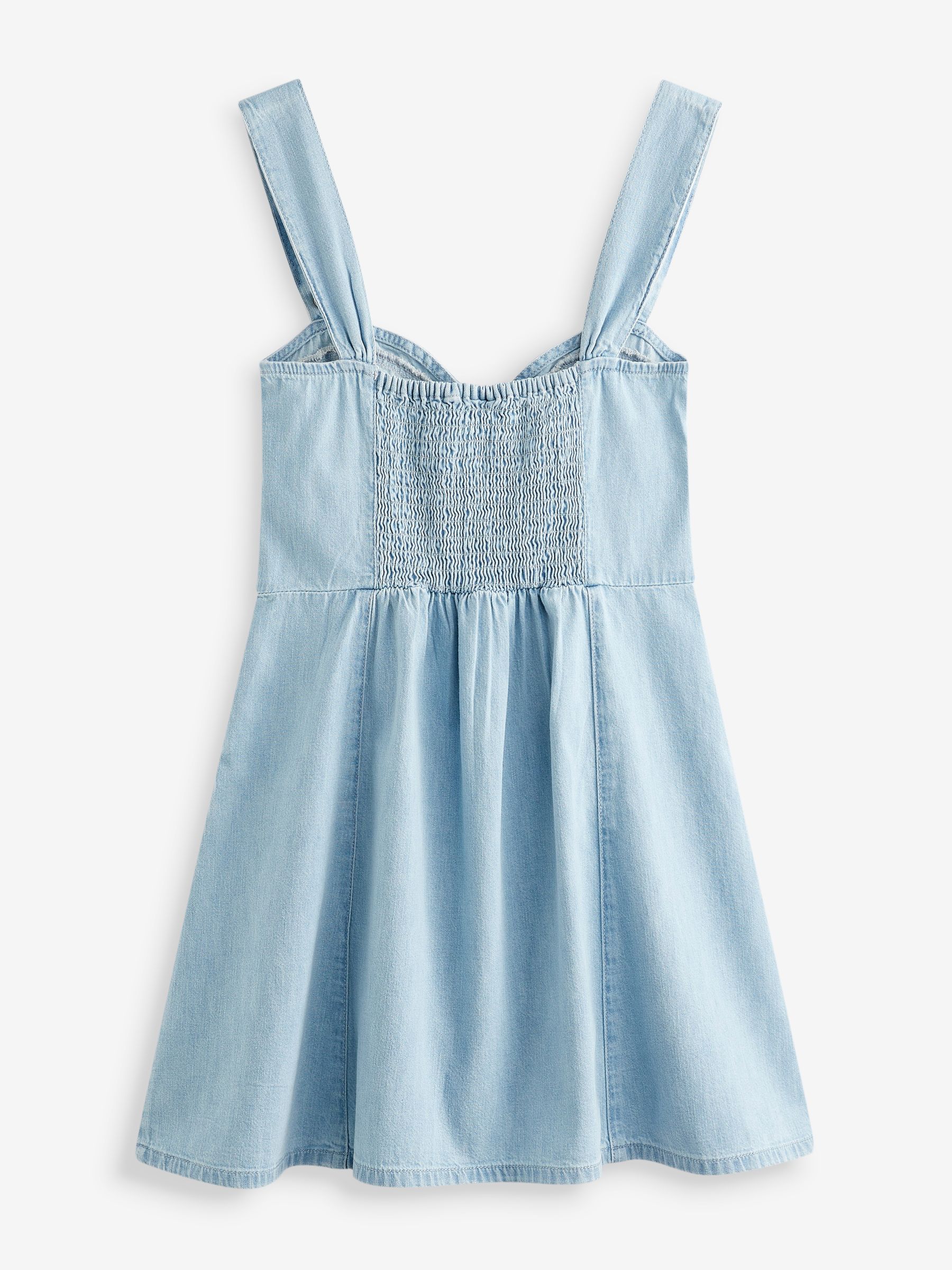 Blue Sweetheart Denim Sleeveless Mini Dress - Image 2 of 5