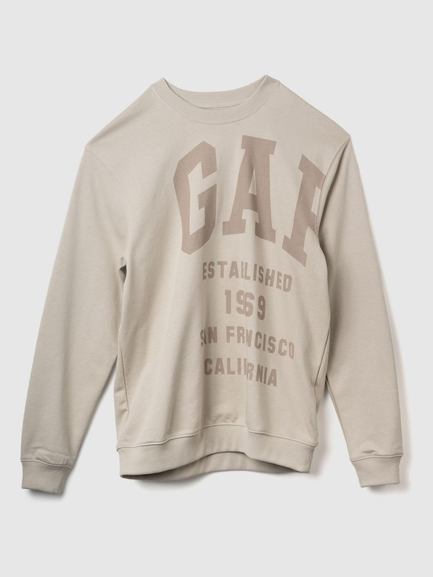 Beige Graphic Logo Crew Neck Sweatshirt - Image 1 of 1