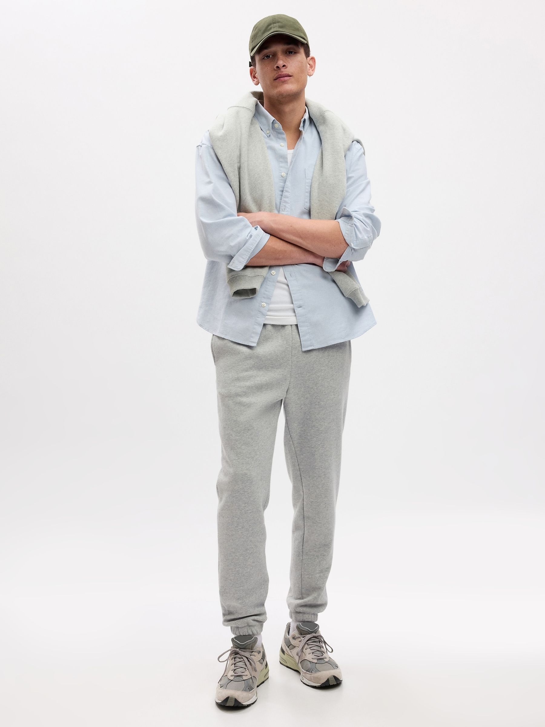 Grey Vintage Soft Fleece-Lined Joggers - Image 1 of 8