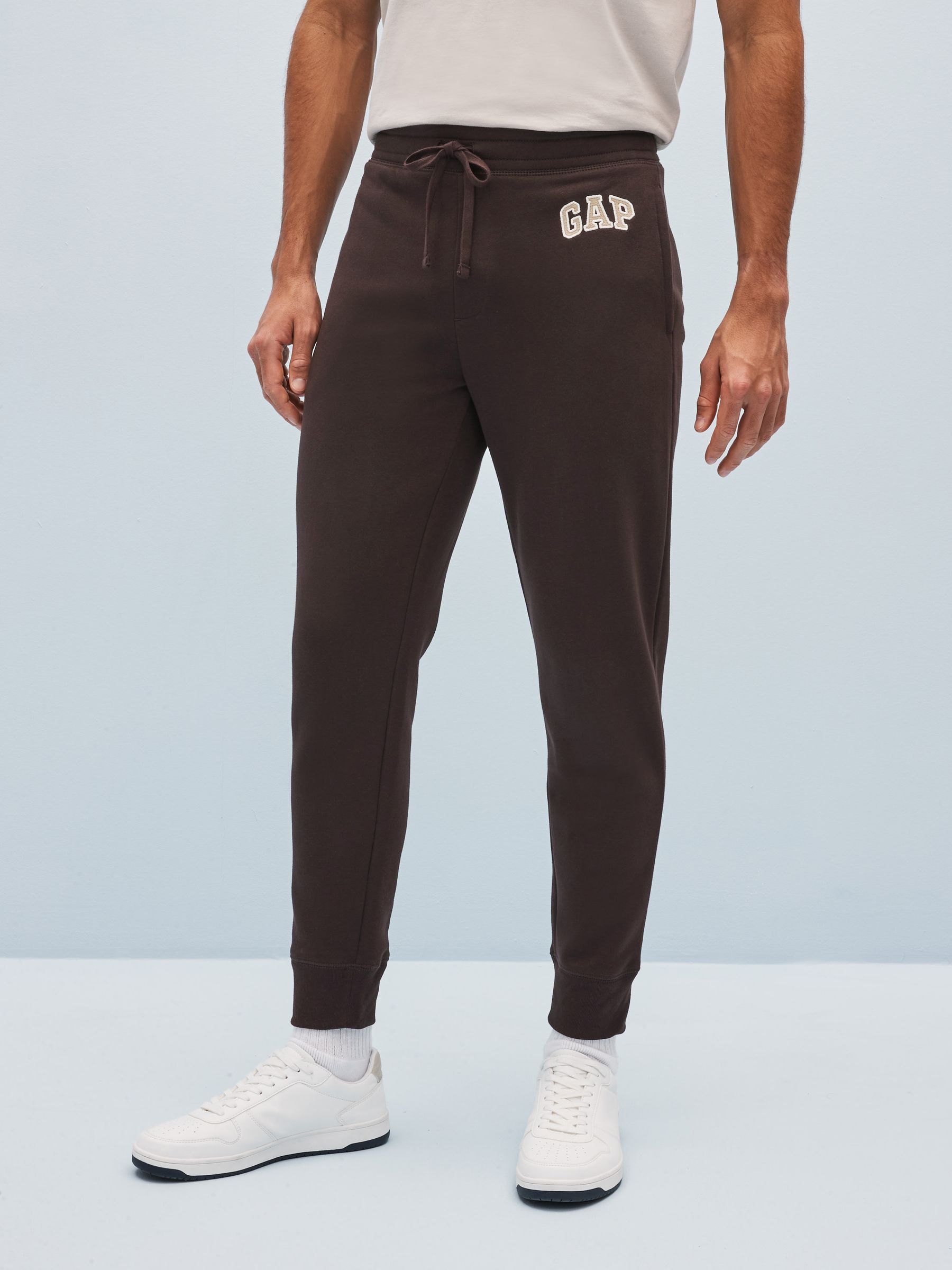 Dark Brown Logo Fleece-Lined Joggers Gap