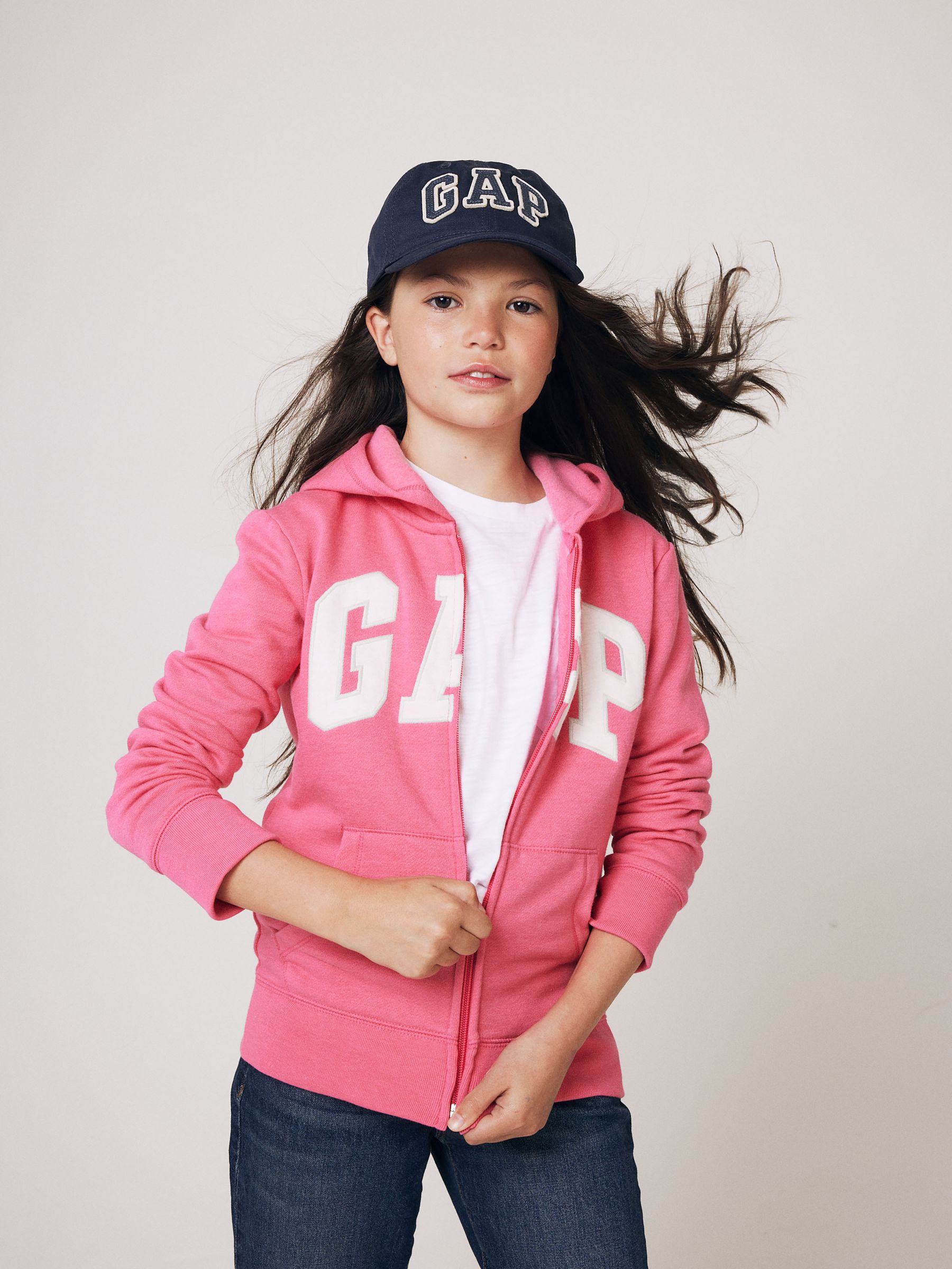 Pink Logo Zip Through Hoodie (4-13yrs) - Image 4 of 5