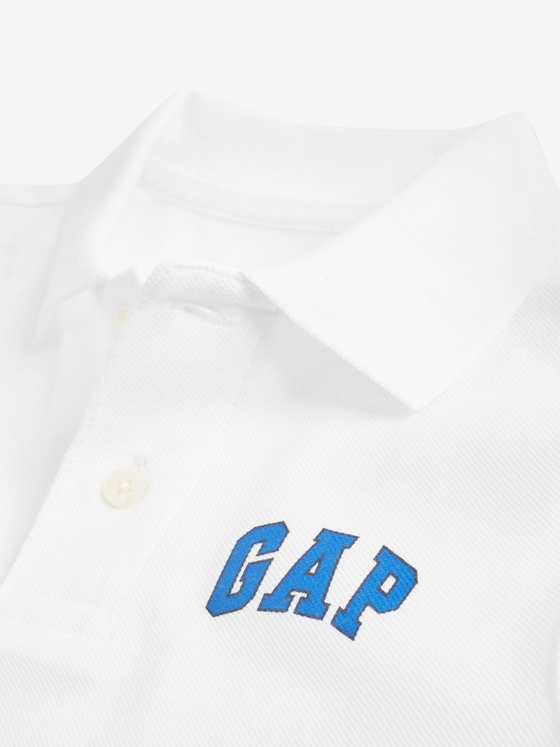 White Logo Short Sleeve Polo Shirt (4-13yrs) - Image 3 of 4