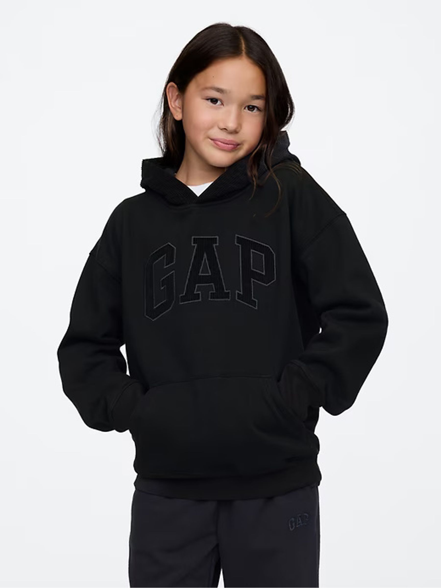 Black Logo Overhead Hoodie (4-13yrs) - Image 8 of 10
