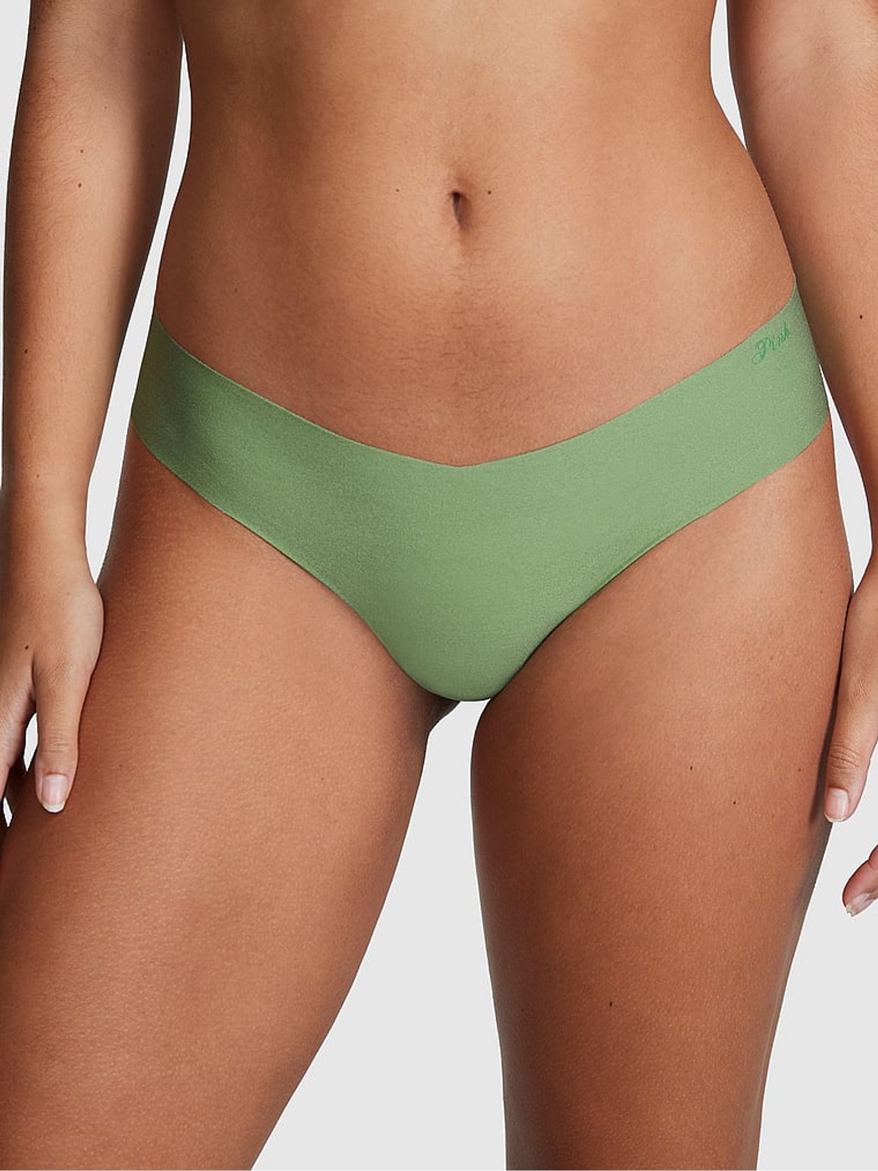 Wild Grass Green No Show Thong Knickers1 - Image 1 of 3