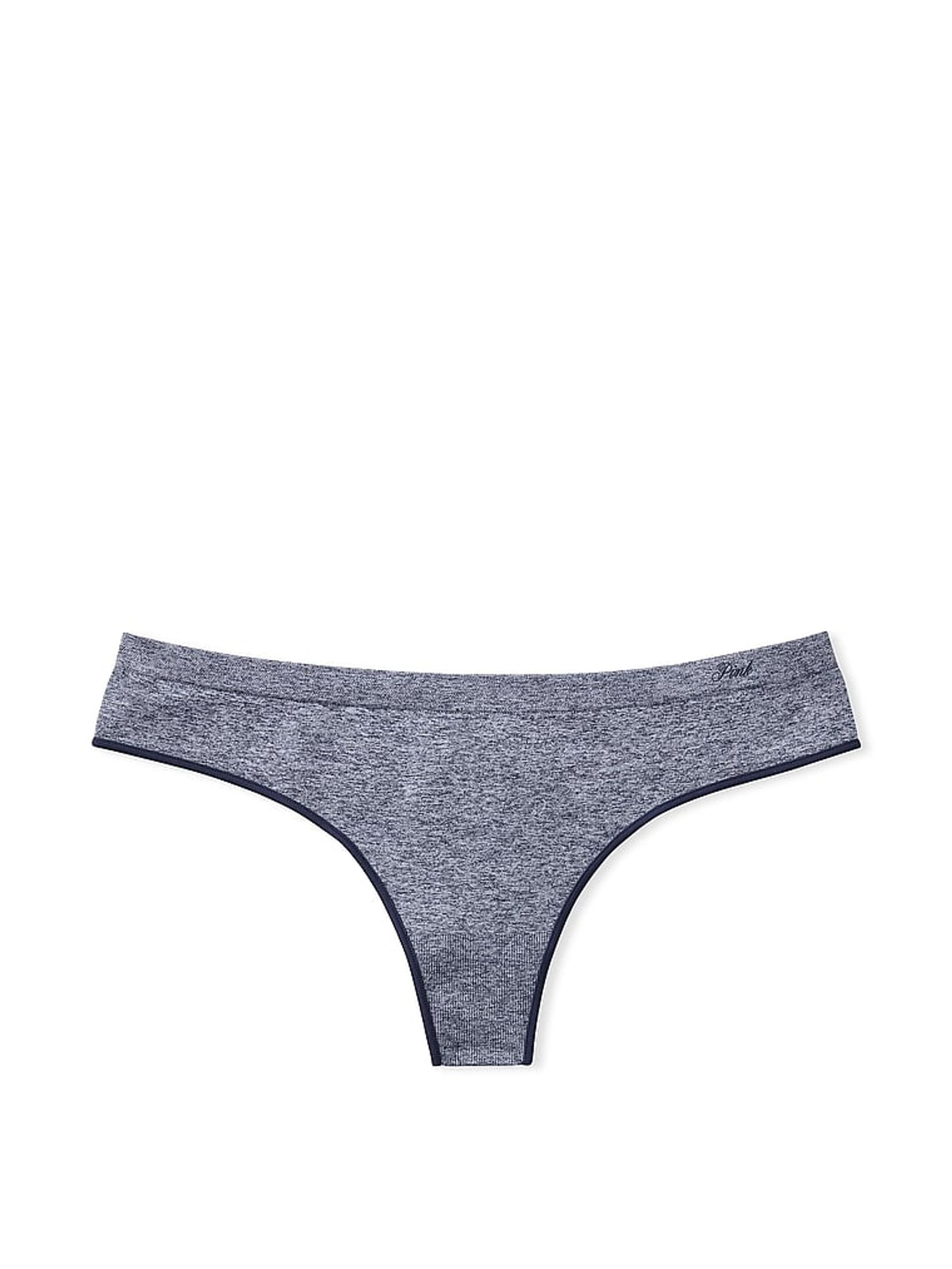 Midnight Navy Blue Marl Seamless Thong Knickers - Image 1 of 1