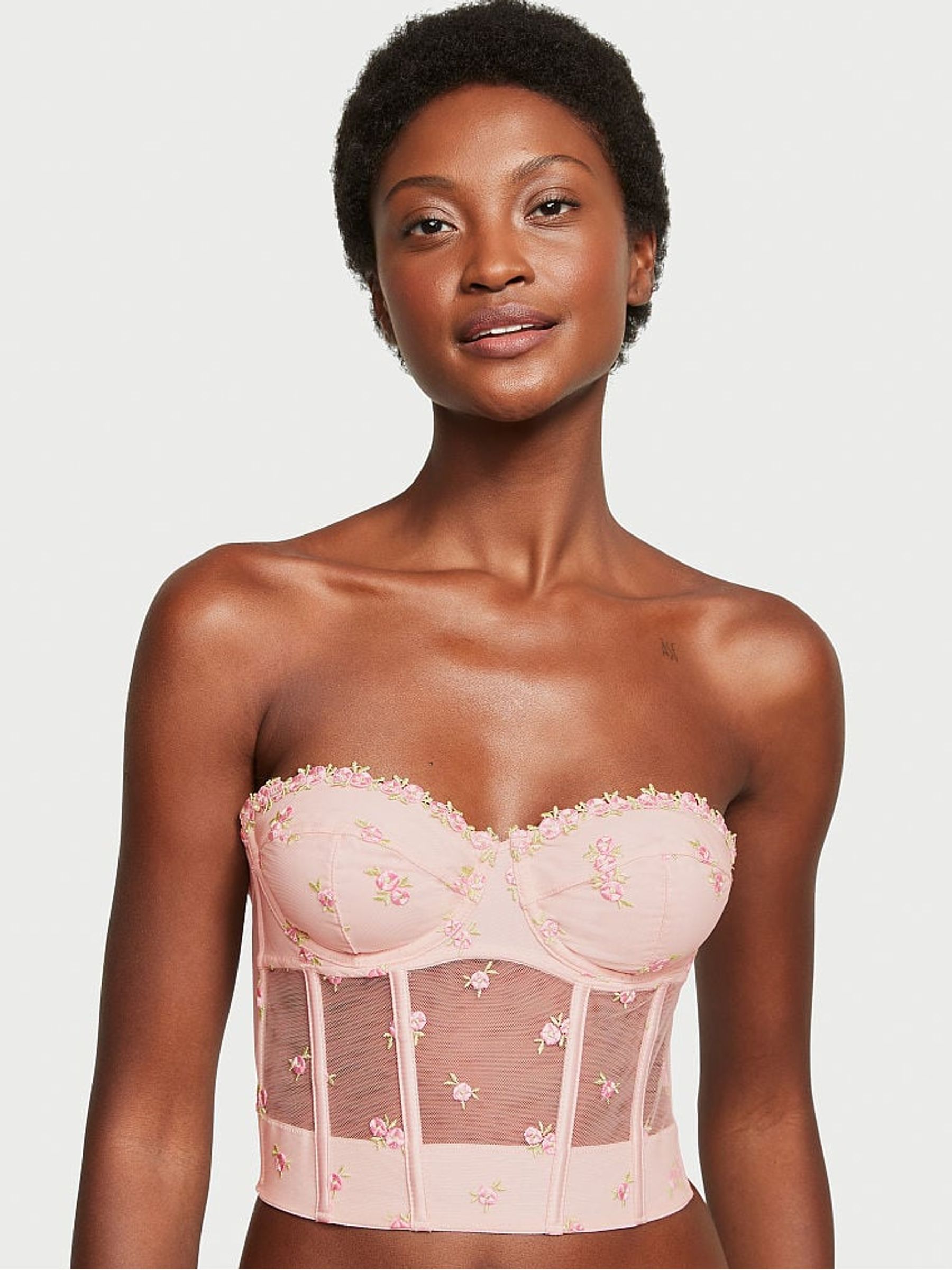 Rosebud Pink Corset Bra - Image 1 of 5