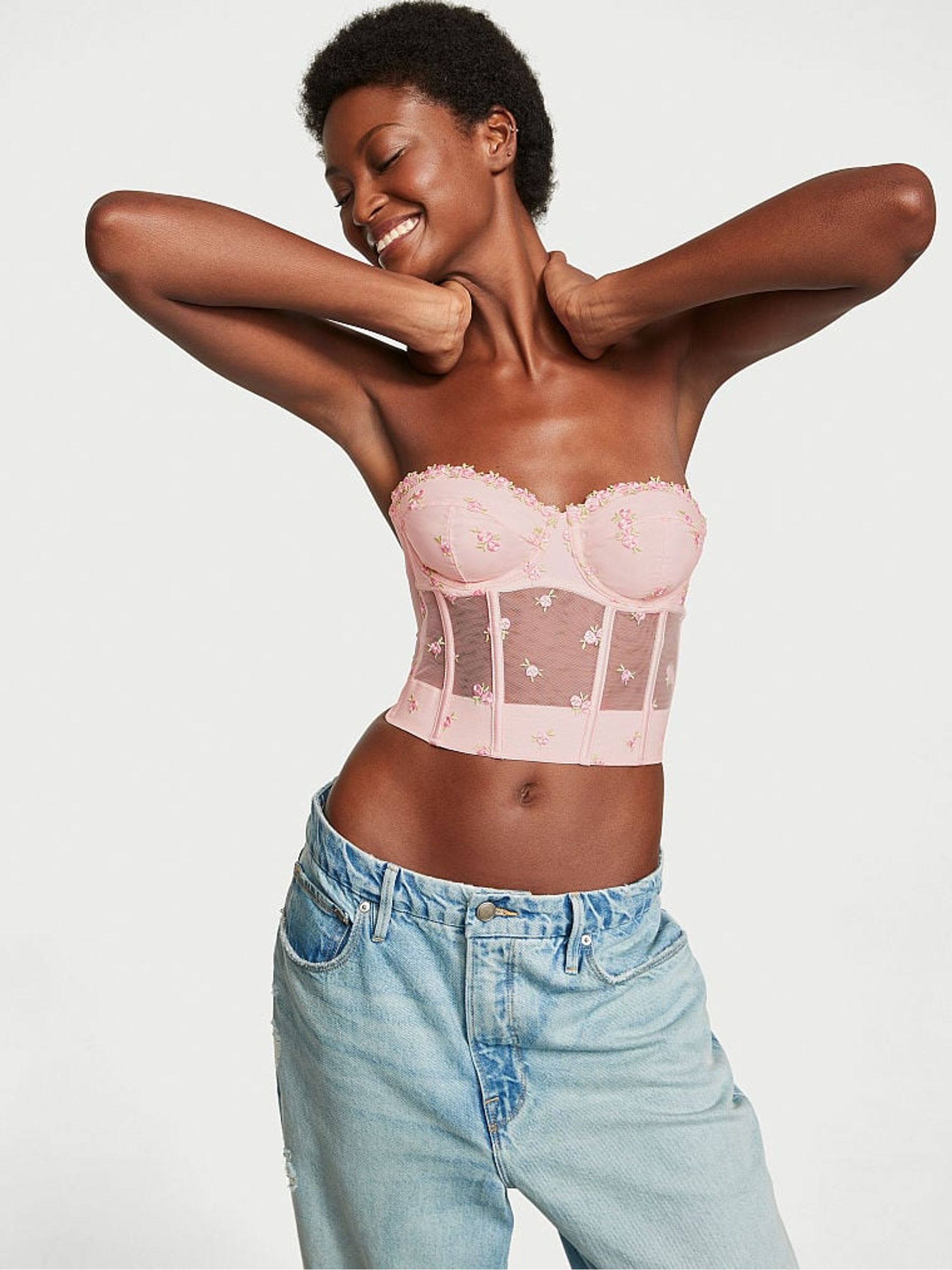 Rosebud Pink Corset Bra - Image 3 of 5