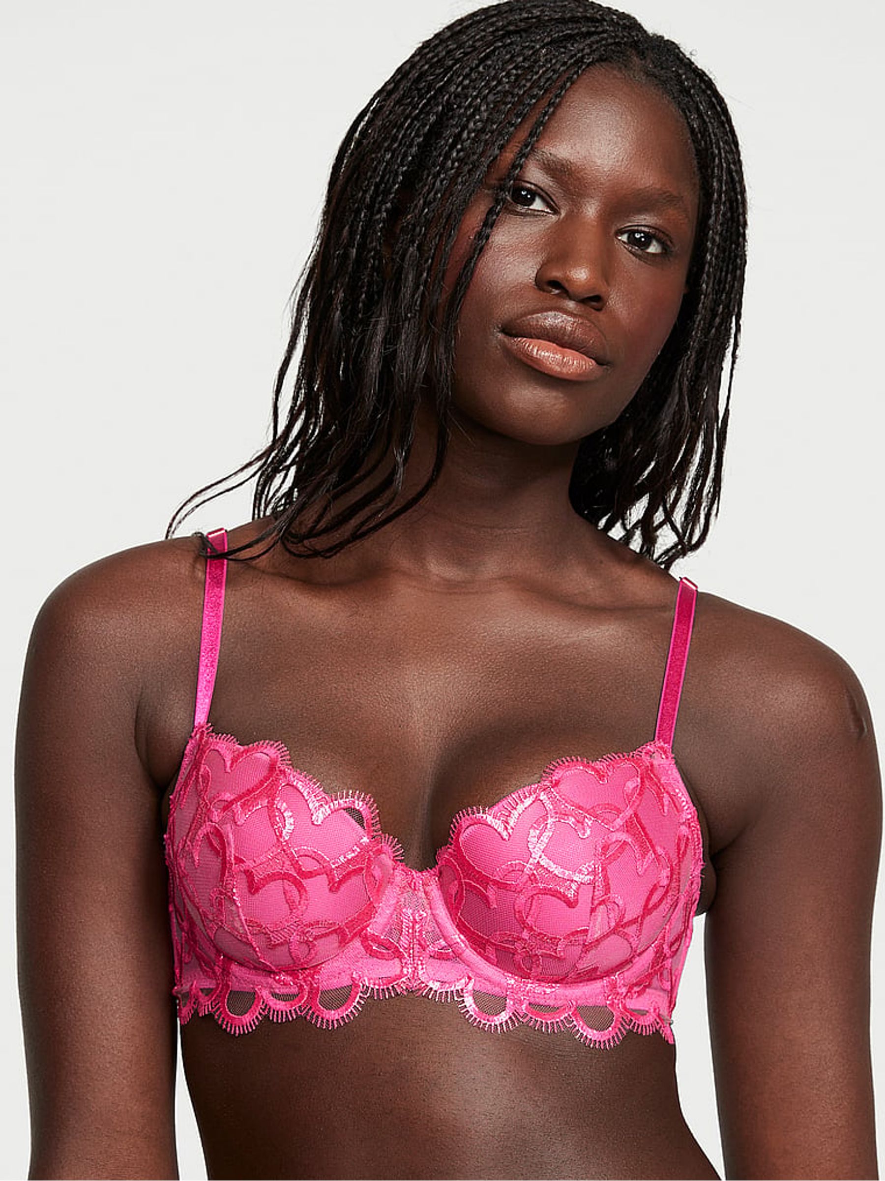 Forever Pink Hearts Lightly Lined Demi Bra - Image 1 of 1