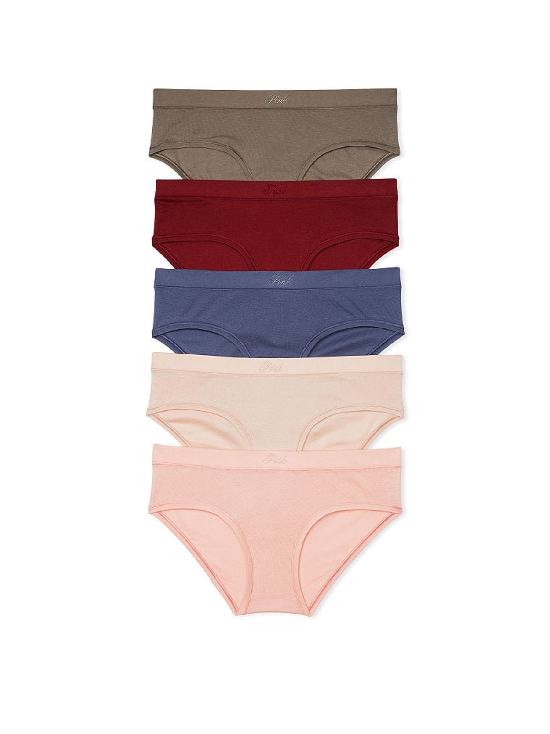 Brown/Blue/Red/Pink Hipster 5 Pack Knickers - Image 1 of 1