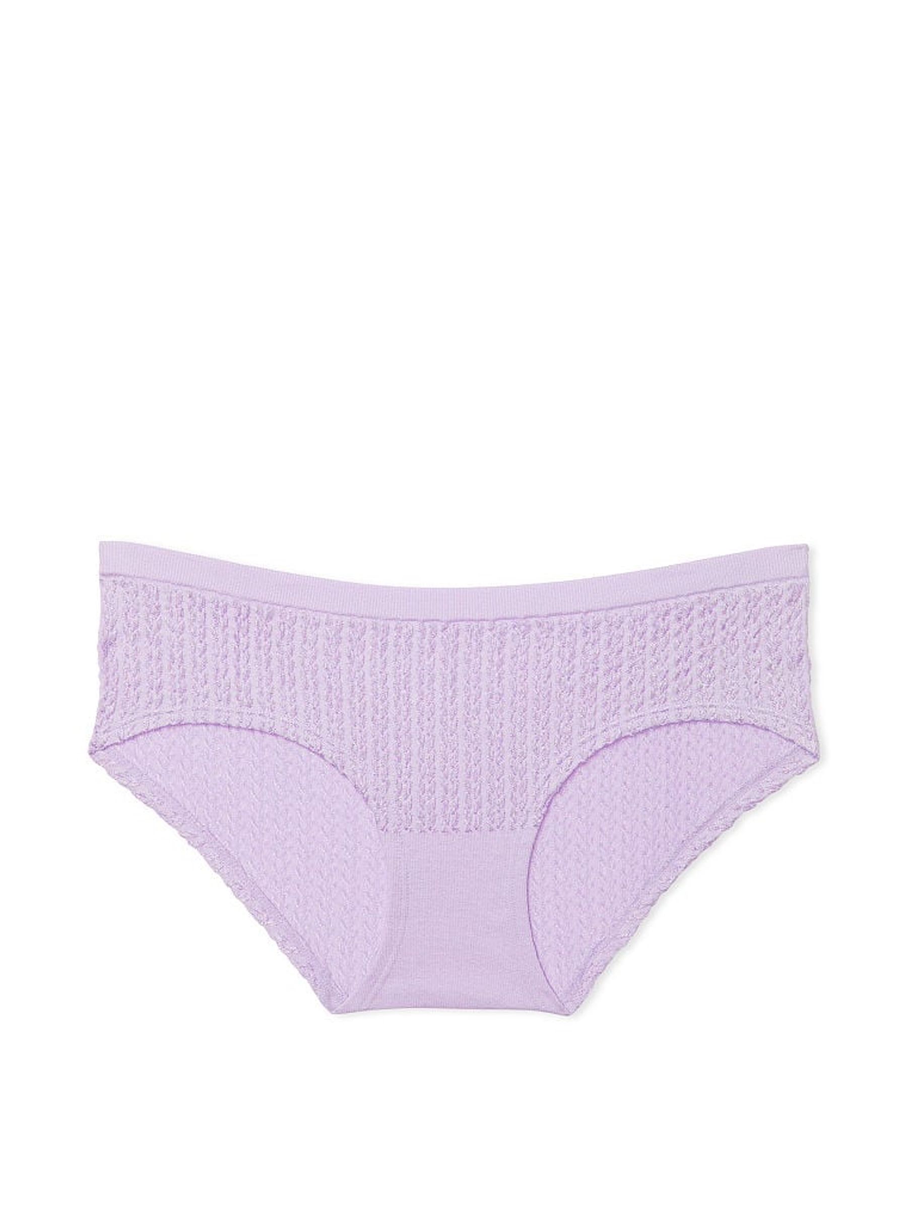 Pastel Lilac Purple Cable Knit Seamless Hipster Knickers - Image 1 of 1