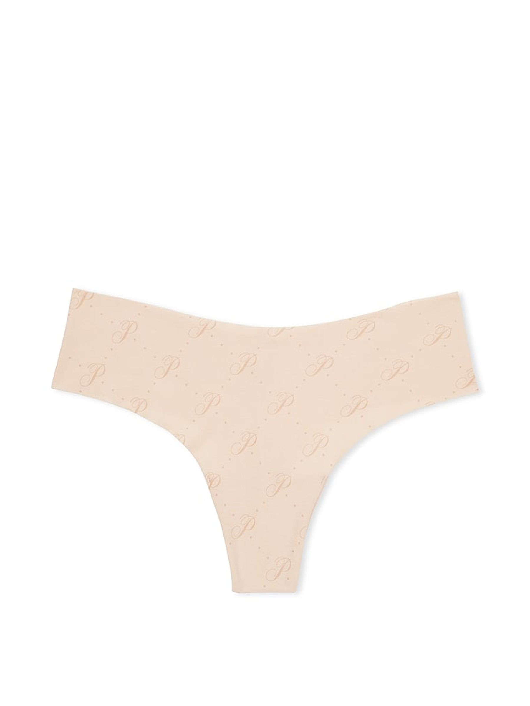 Marzipan Nude Script Heart Print No Show Thong Knickers - Image 3 of 3
