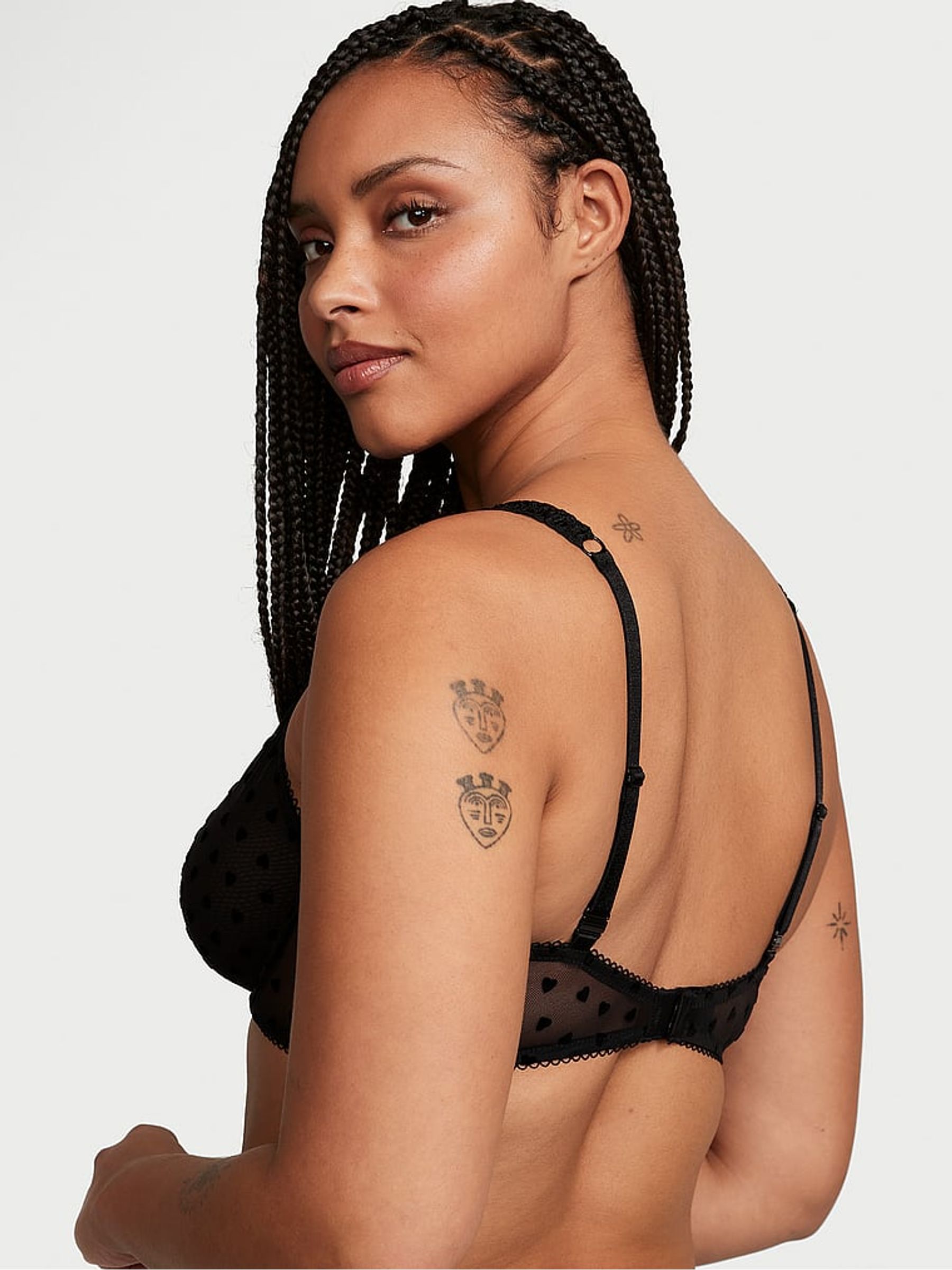 Black Heart Unlined Demi Bra - Image 2 of 3