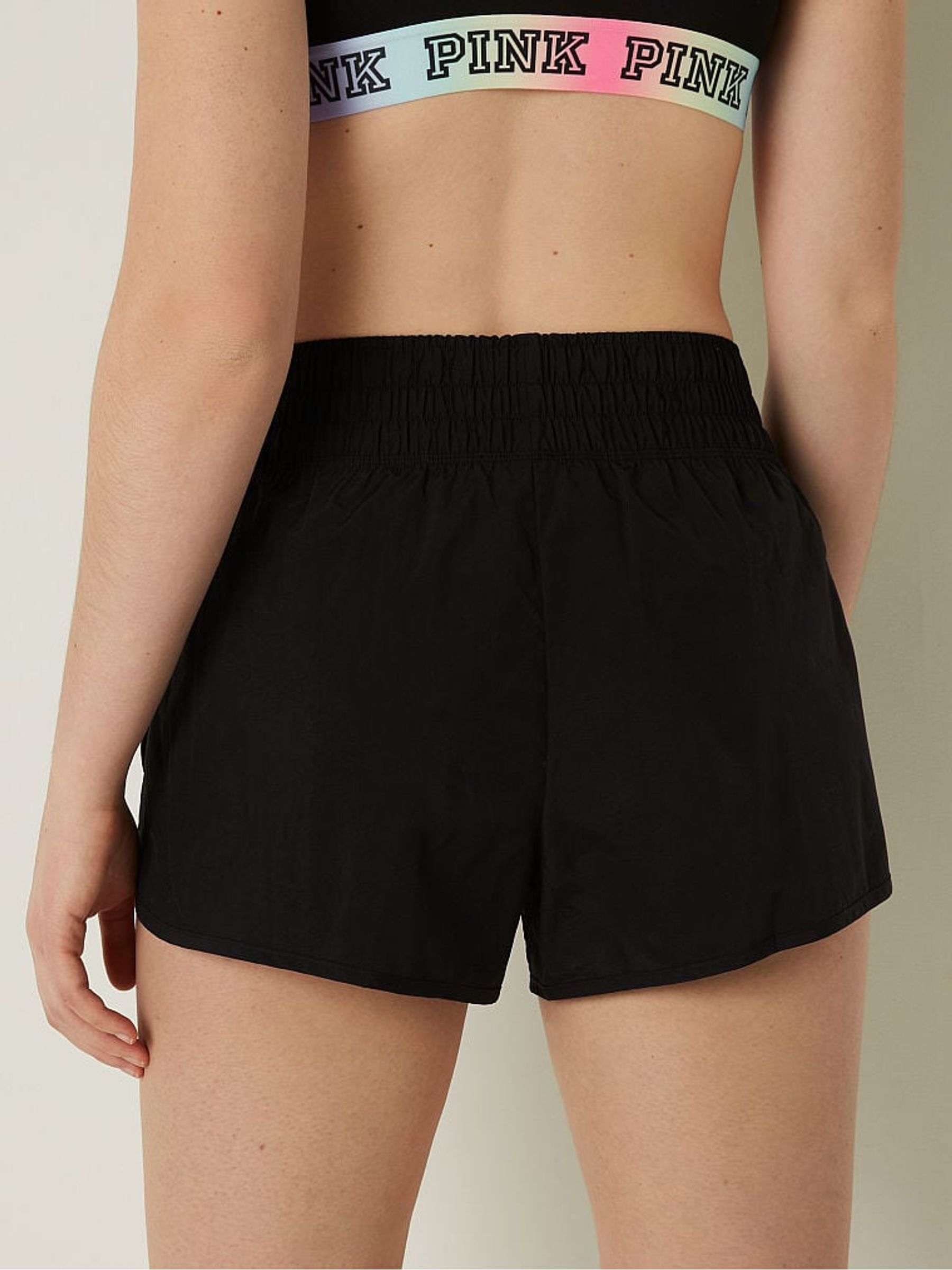 Pure Black High Waist Running Shorts - Image 2 of 4