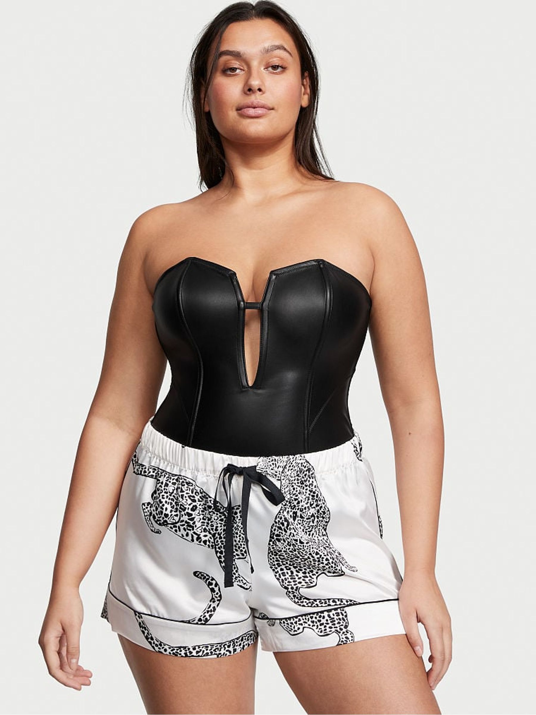 Black Faux Leather Bodysuit - Image 3 of 4