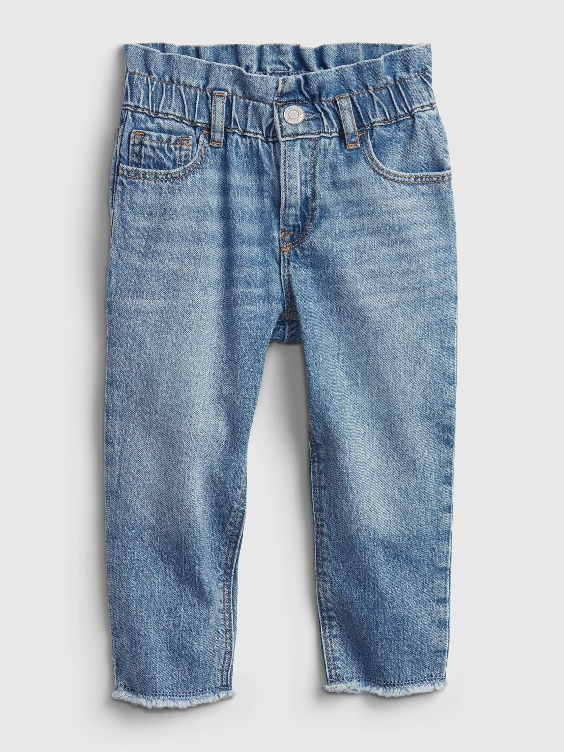 Mid Wash Blue Pull On Ruffle Mom Jeans (Newborn-5yrs) - Image 5 of 5