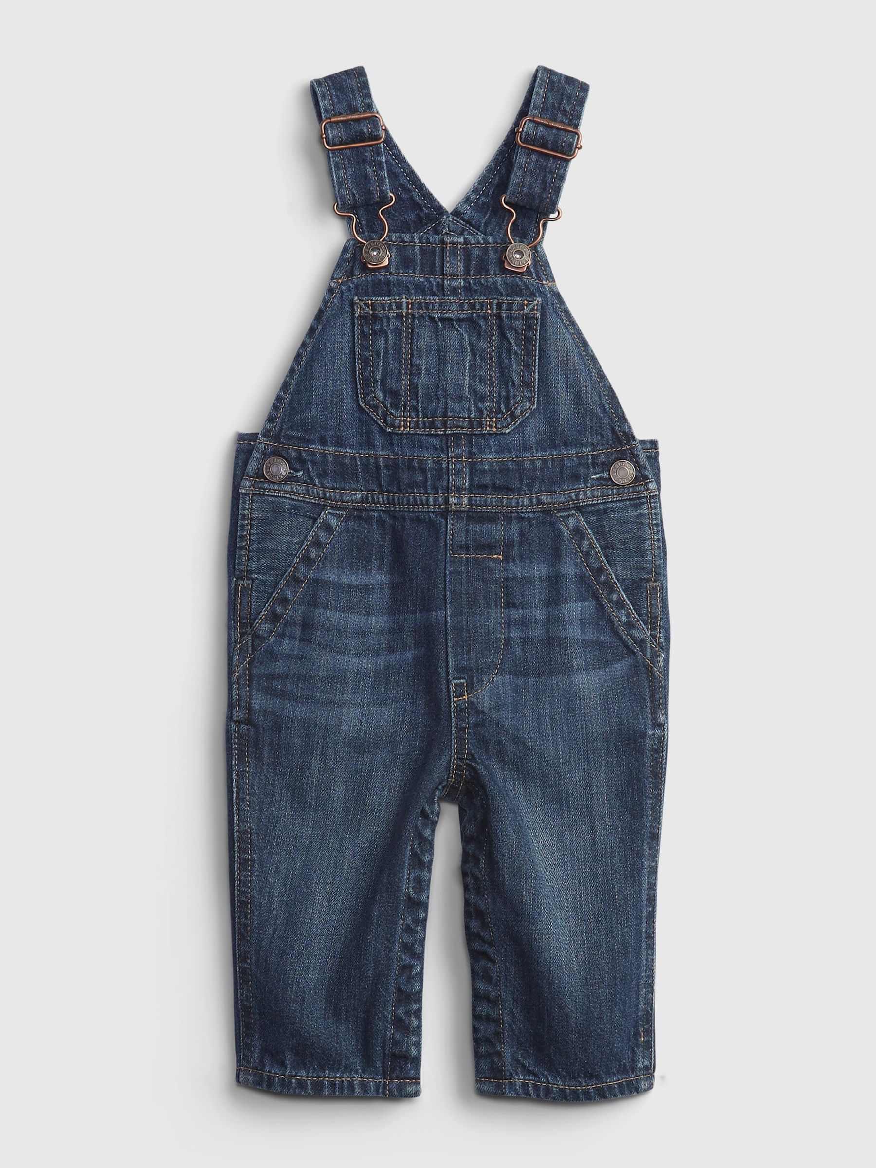 Blue Denim Baby Dungarees (Newborn - 24mths) - Image 1 of 2