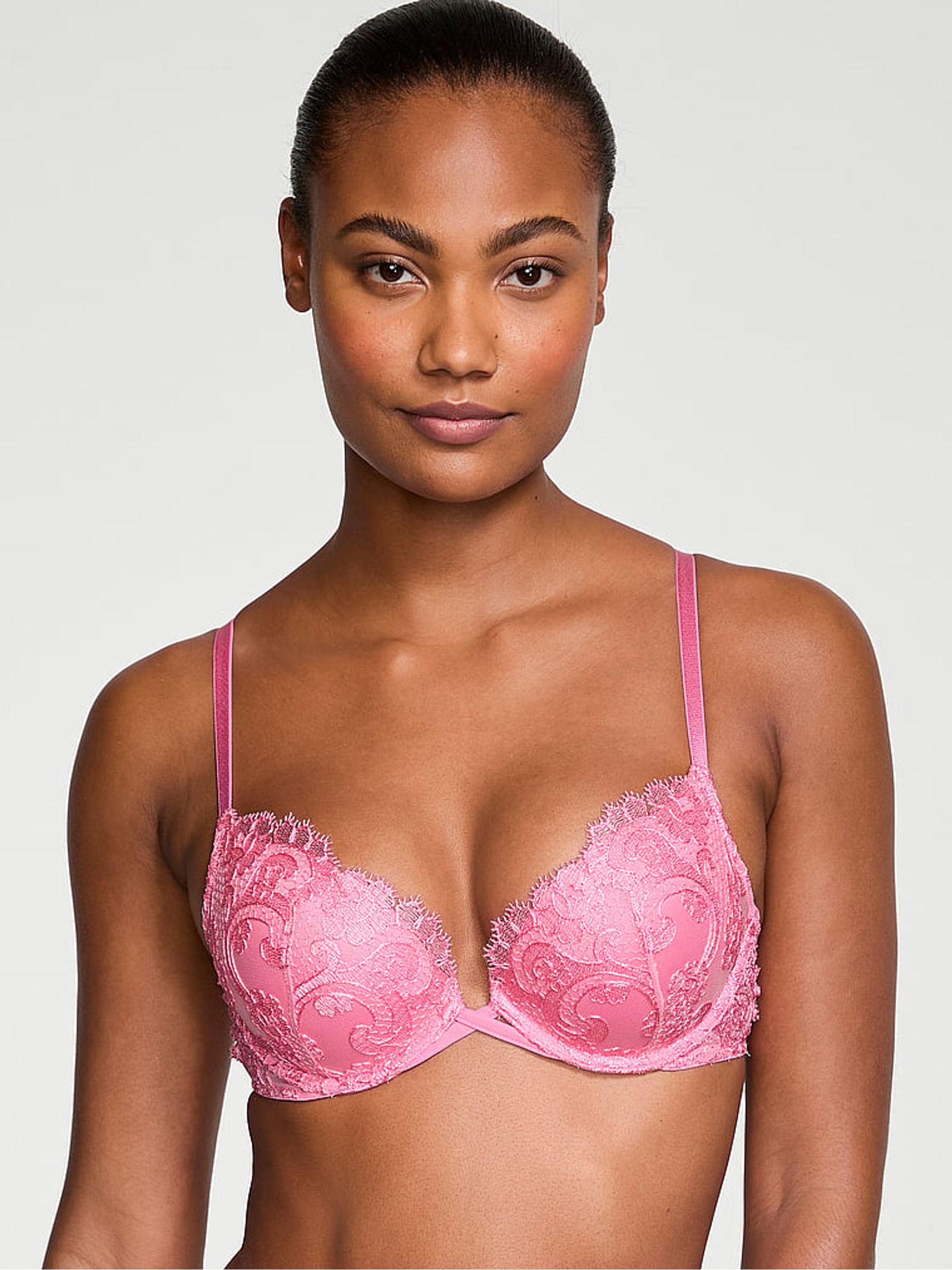 Pink Tickled Push Up Boho Floral Bra - Image 1 of 3