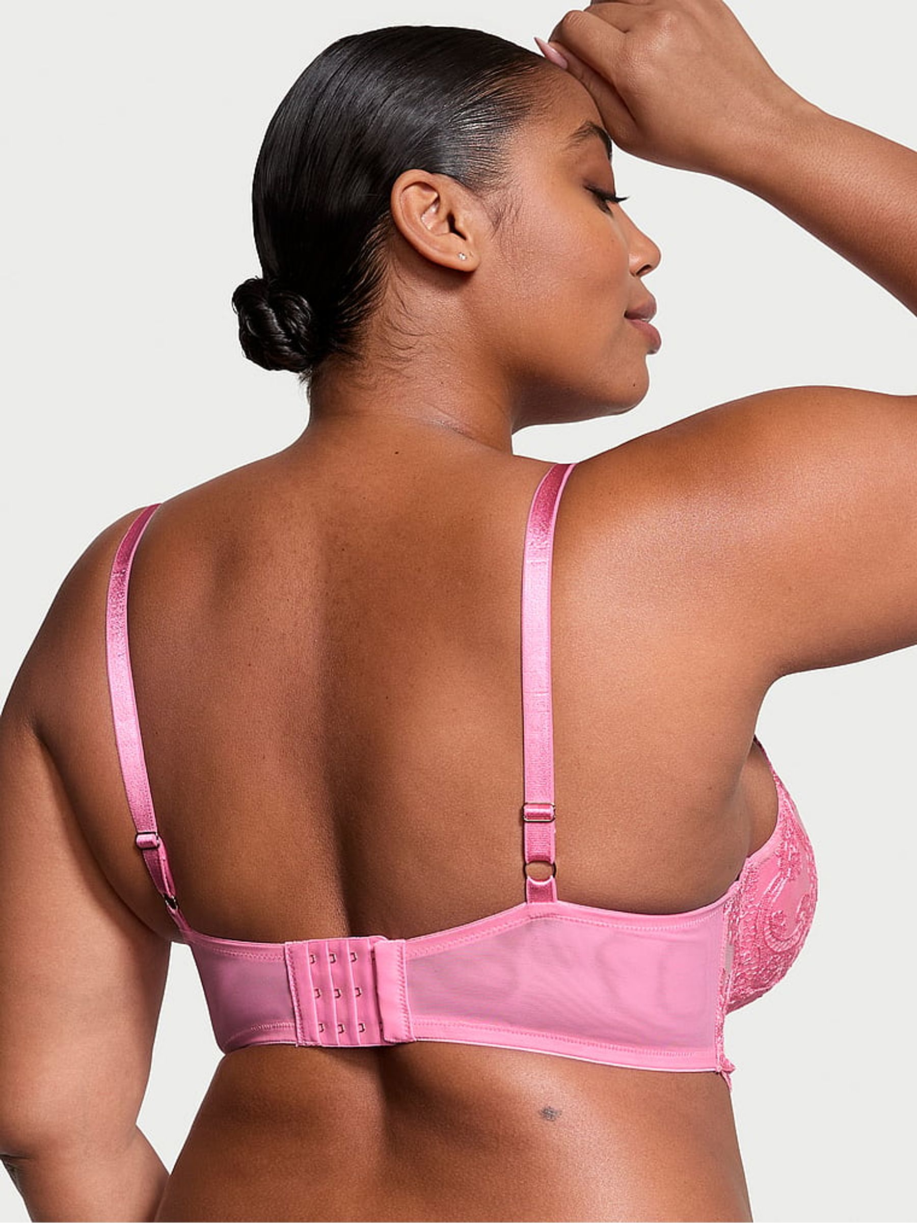 Pink Tickled Boho Floral Lightly Lined Demi Boho Floral Bra - Image 2 of 4