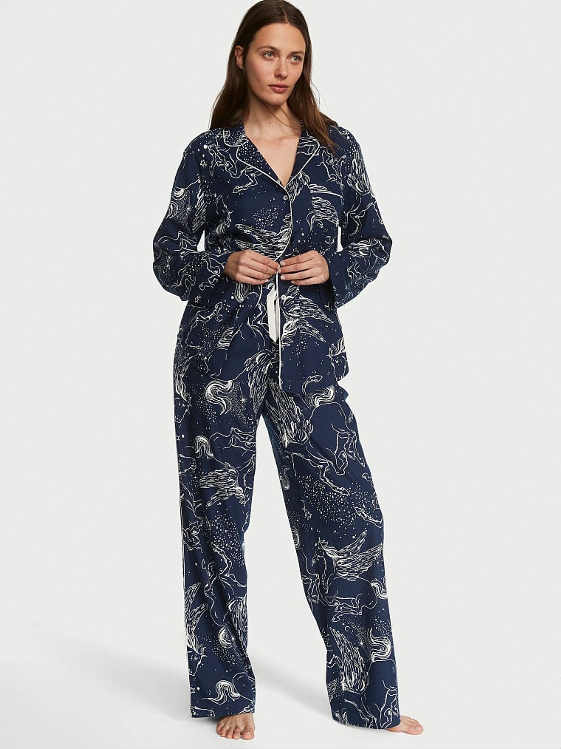 Noir Navy Blue Pegasus Long Pyjamas - Image 1 of 4