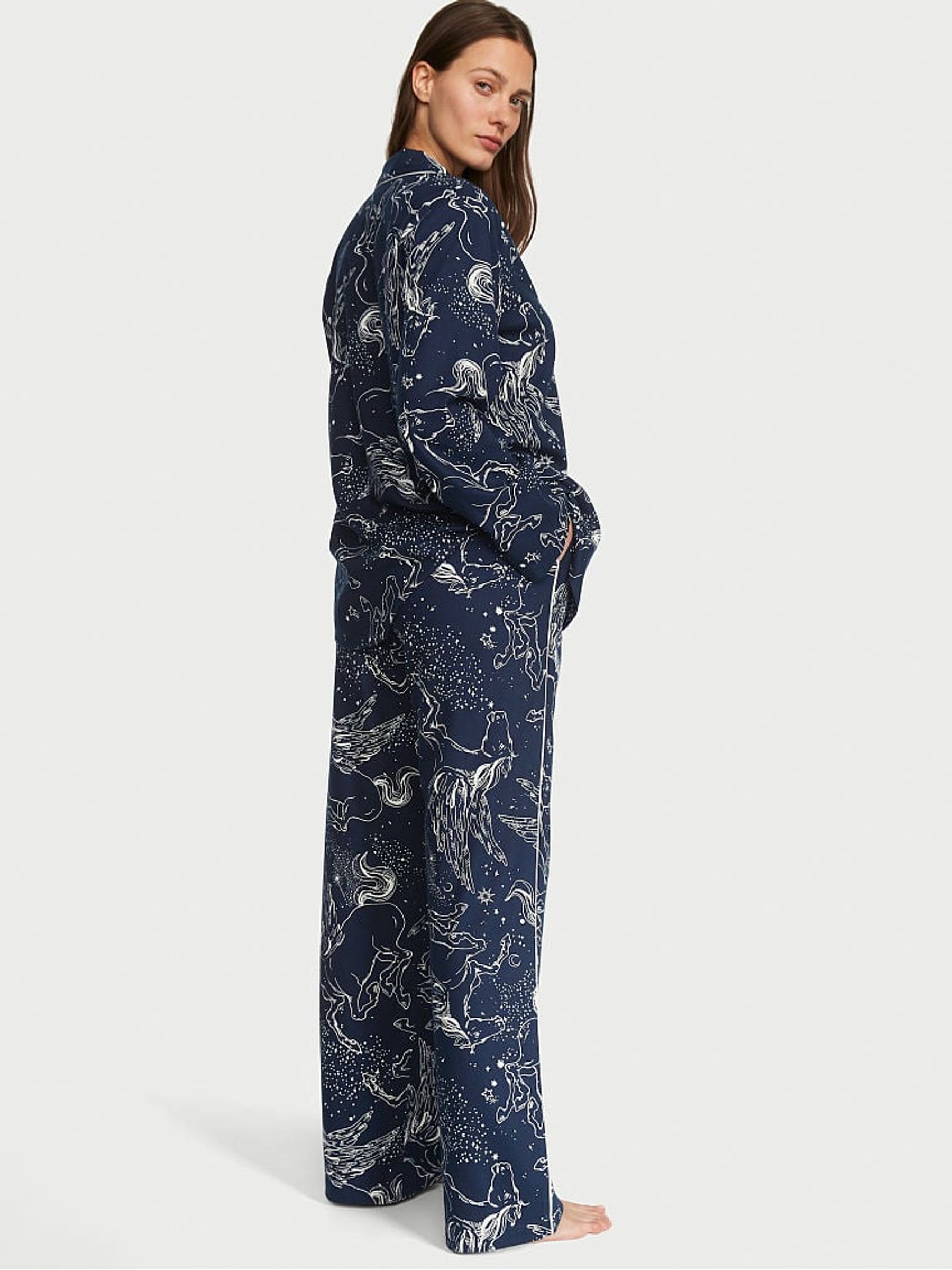 Noir Navy Blue Pegasus Long Pyjamas - Image 2 of 4