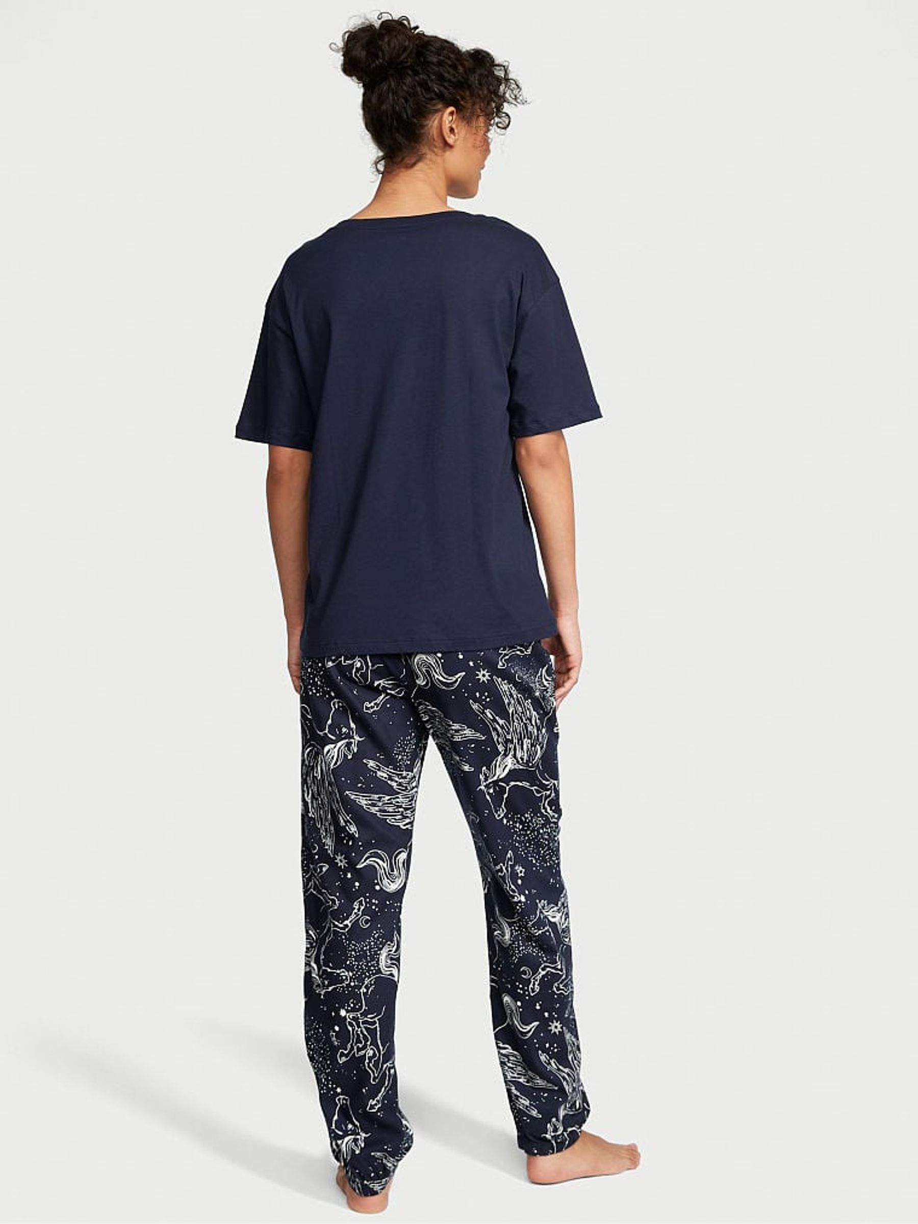 Noir Navy Blue Pegasus Long Cuffed Pyjamas - Image 2 of 3