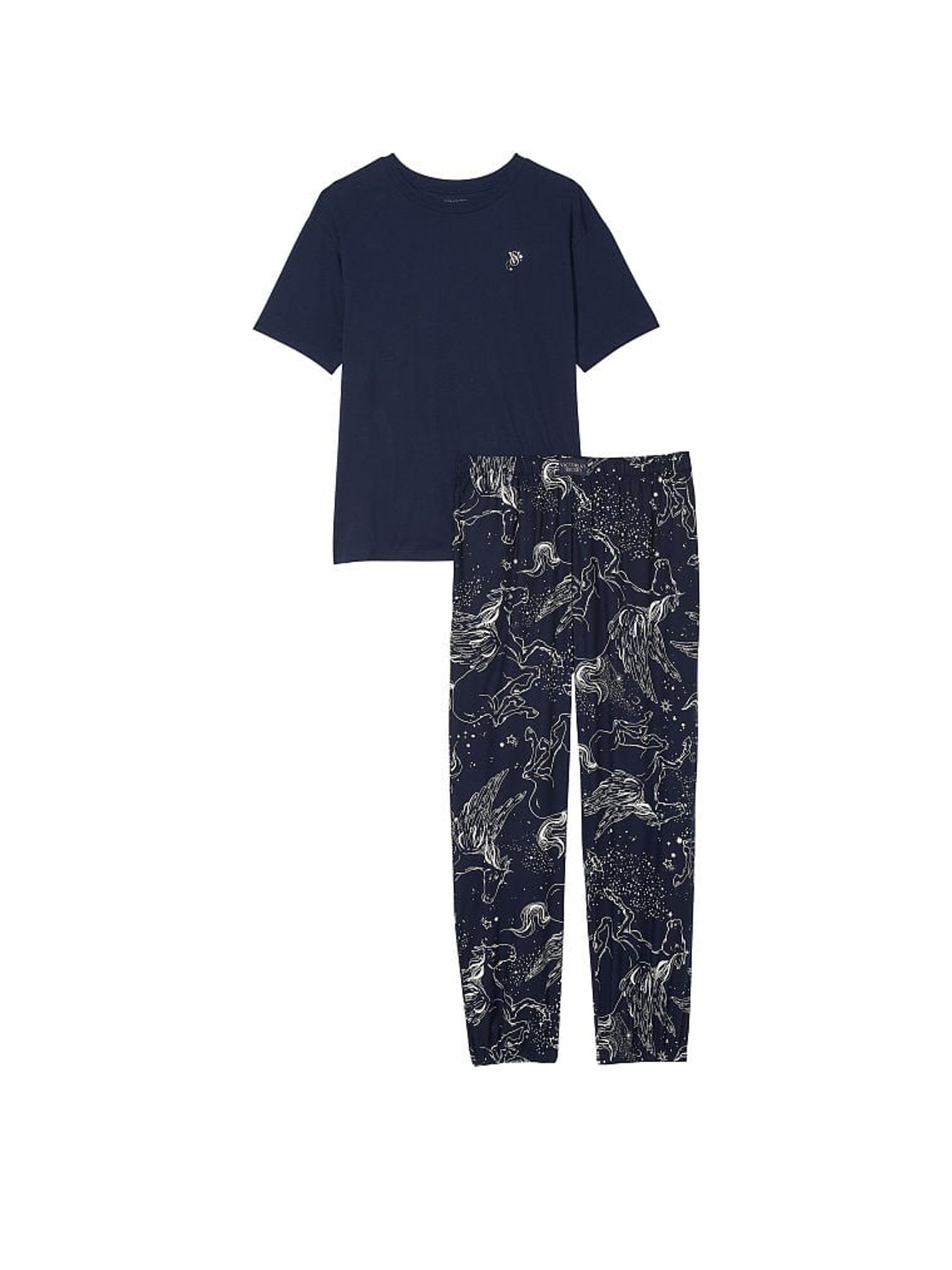 Noir Navy Blue Pegasus Long Cuffed Pyjamas - Image 3 of 3